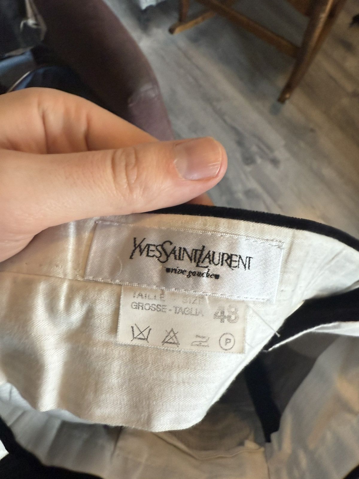 Yves Saint Laurent YSL Rive Gauche Black Velvet Straight Trousers Size US 32 / EU 48 - 11 Thumbnail