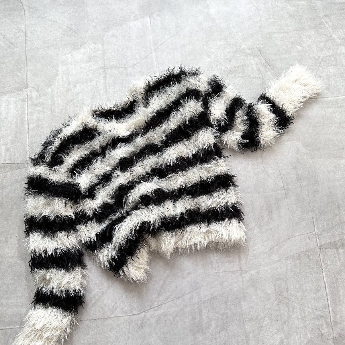 Hysteric Glamour × Undercover Crazy Fuzzy Junya Watanabe Style Striped Mohair Knit Sweater Size US XS / EU 42 / 0 - 12 Thumbnail