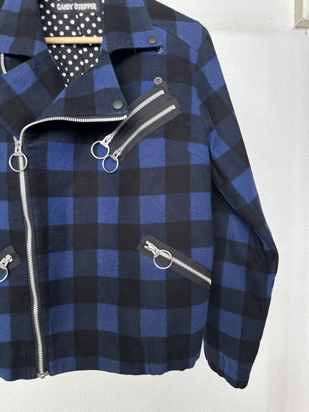 Hysteric Glamour 🔥 Cyberpunk 🔥00's Candy Stripper plaid punk jacket Size US M / EU 48-50 / 2 - 8 Thumbnail