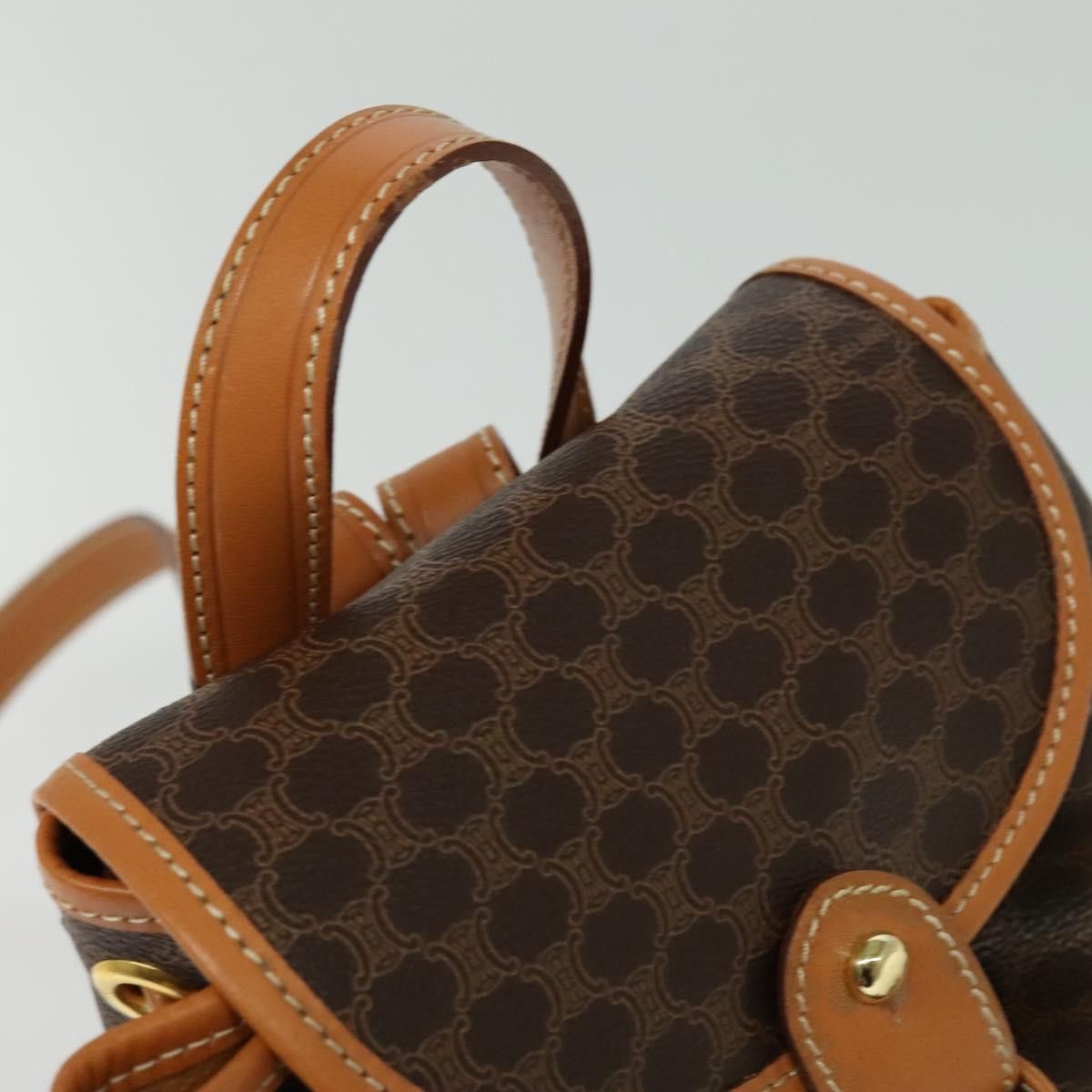 Celine CELINE Macadam Canvas Backpack Pvc Leather Brown Gold Size ONE SIZE - 6 Thumbnail