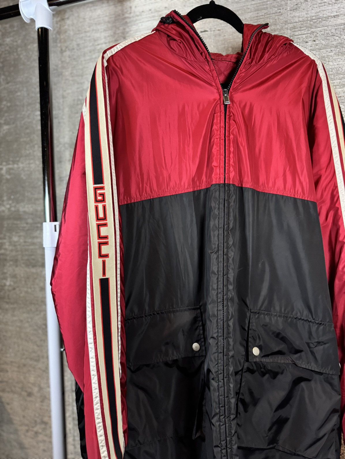 Gucci Gucci Side Webbing Color Blocked Hooded Winderbreaker Size US L / EU 52-54 / 3 - 2 Thumbnail