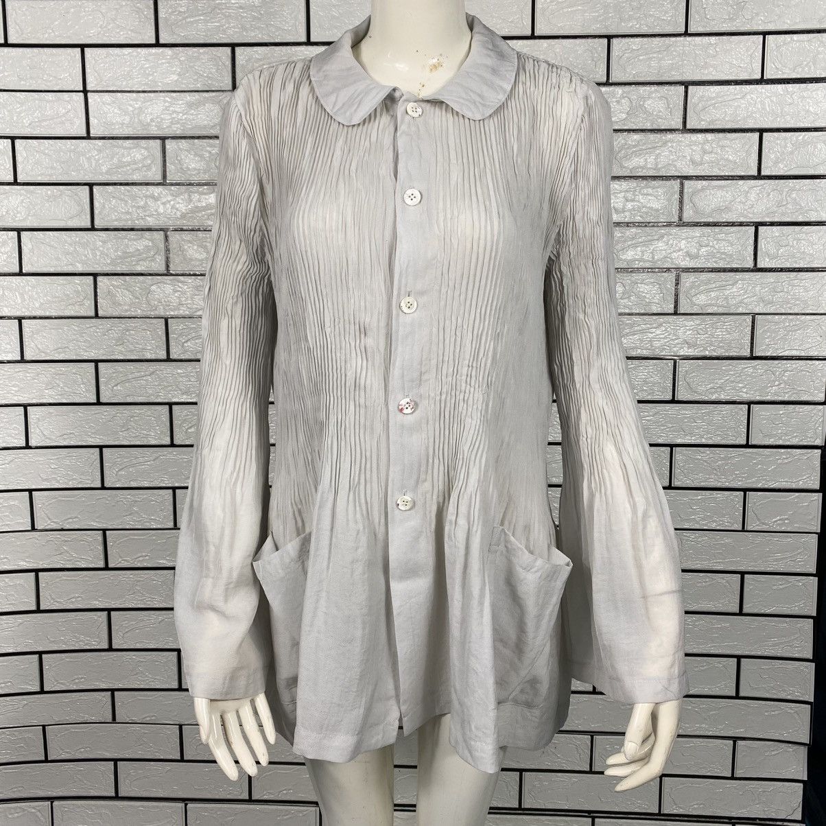 Comme des Garcons 🔥VINTAGE TRICOT COMME DES GARCONS PLEATED BUTTON BLOUSE Size M / US 6-8 / IT 42-44 - 1 Thumbnail