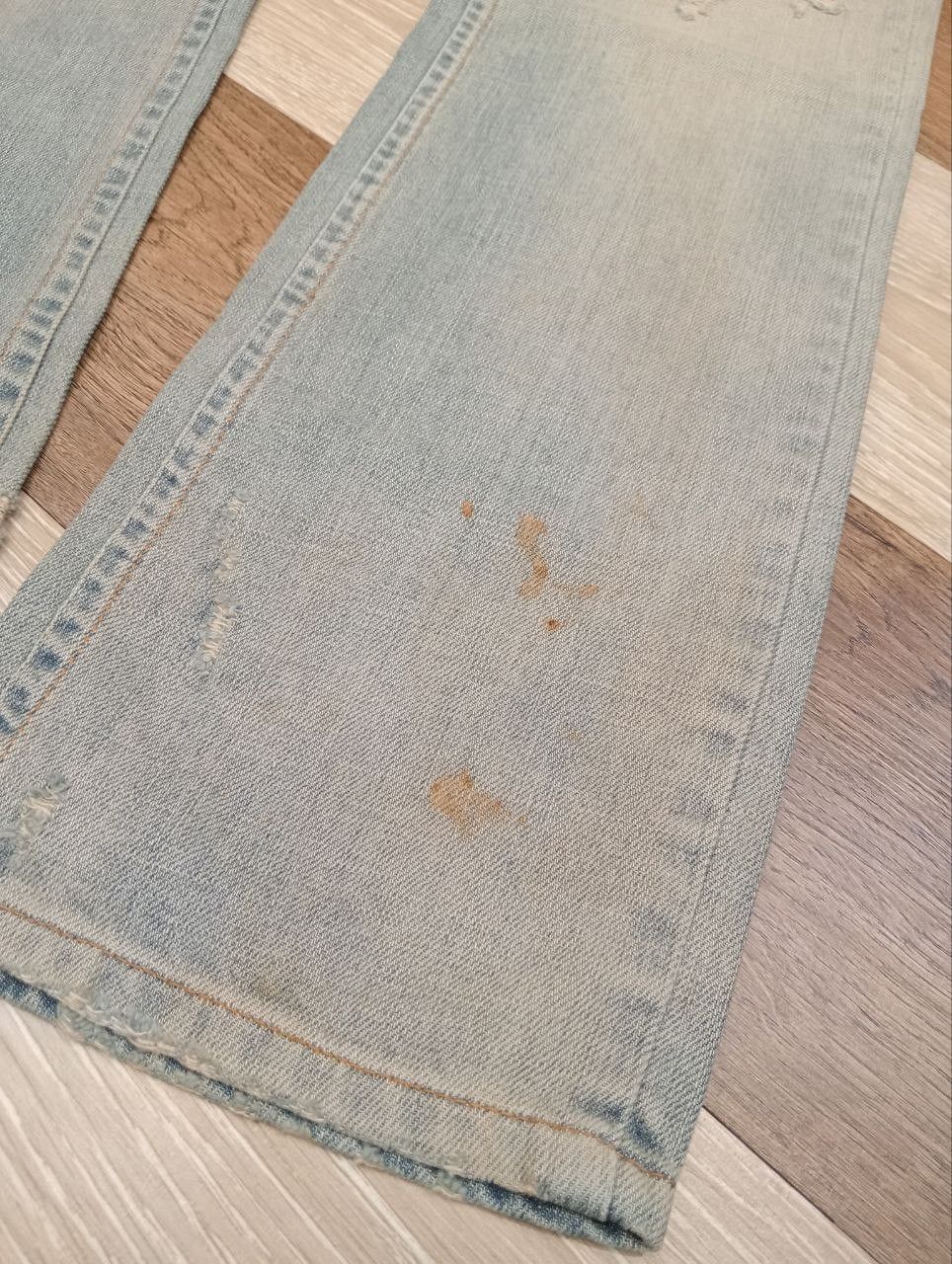 John Galliano GALLIANO ITALY BLUE DENIM SLIM DISTRESSED PANTS Size US 32 / EU 48 - 5 Thumbnail
