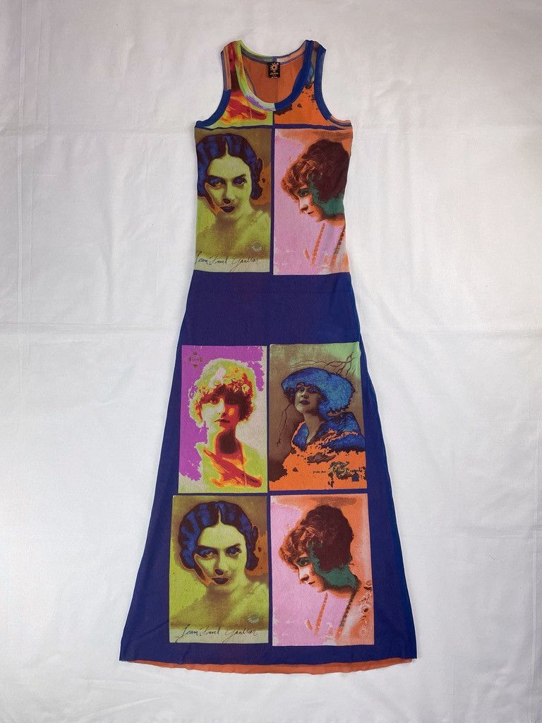 Jean Paul Gaultier SS2002 Jean Paul Gaultier Face Portrait Mesh Dress Vintage Size ONE SIZE - 1 Thumbnail