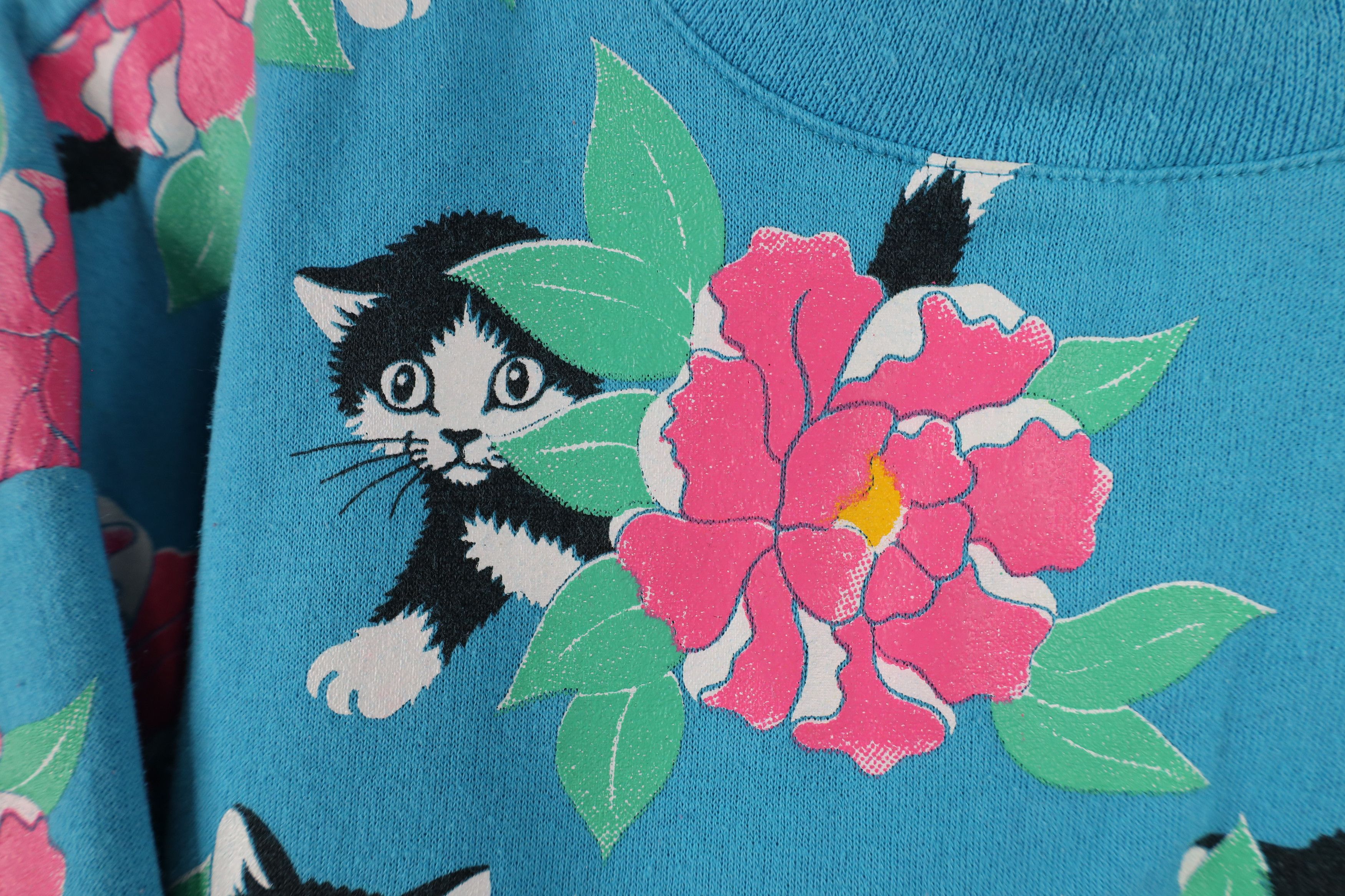 Vintage Vintage 90s Streetwear Cat Kitten All Over Print Sweatshirt Size XL / US 12-14 / IT 48-50 - 9 Thumbnail