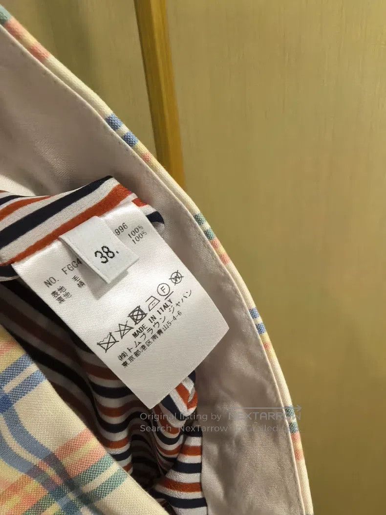 Thom Browne Thom Browne Gingham Wool Pleated Skirt, White Base with Bl Size 25" / US 0 / IT 36 - 4 Thumbnail