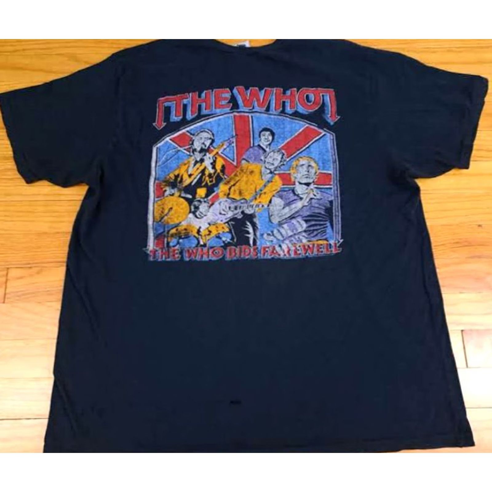X-LARGE The Who Bids Farewell Rock Roll Shirt Black Stressed X-Large Merch Size US XL / EU 56 / 4 - 2 Thumbnail