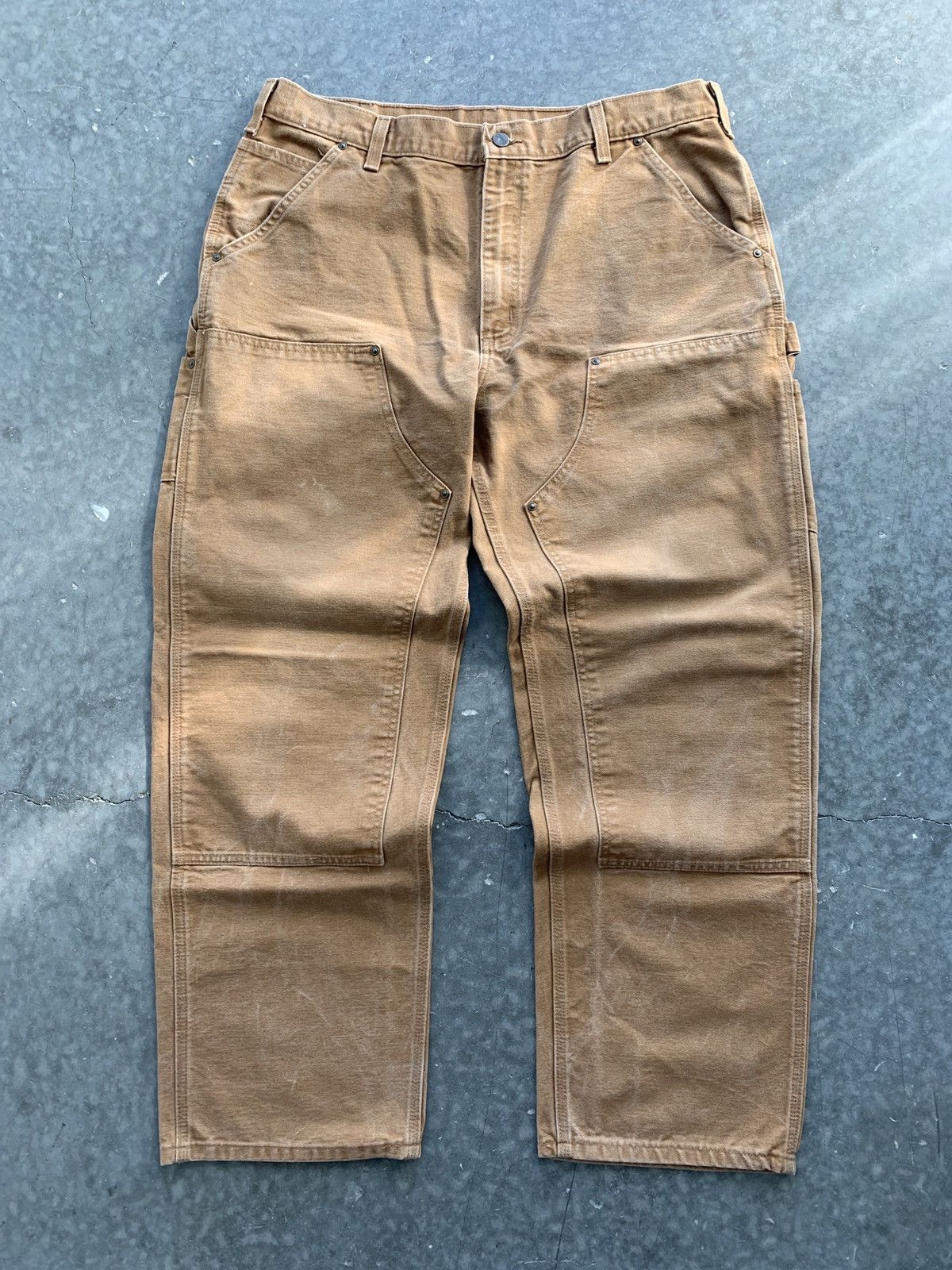 image of Crazy Vintage Y2K Carhartt Double Knee Pants Carpenter Baggy in Brown, Men's (Size 38)