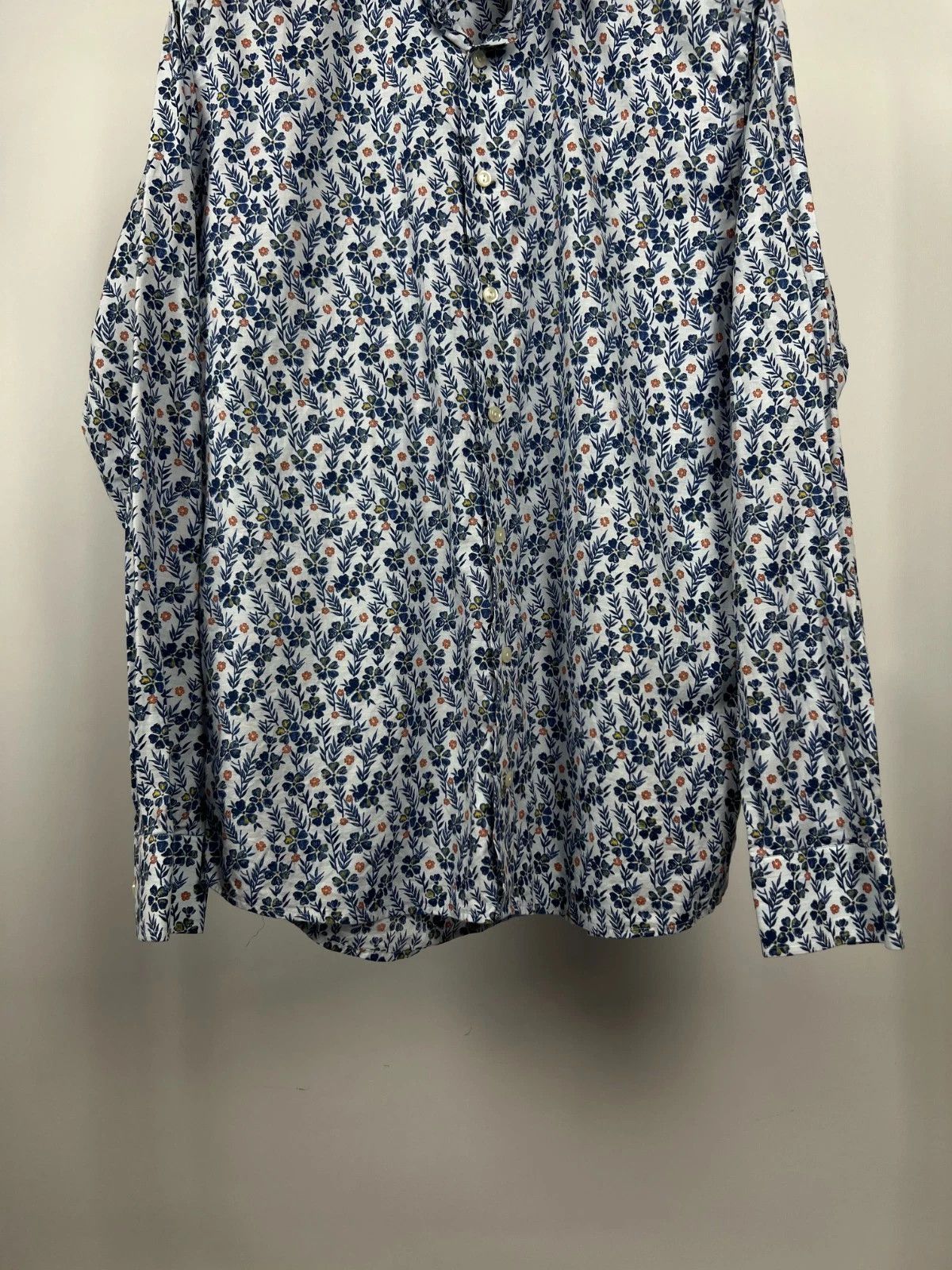 Eton Eton Floral Printed Button Up Long Sleeve Slim Shirt Size US L / EU 52-54 / 3 - 5 Thumbnail