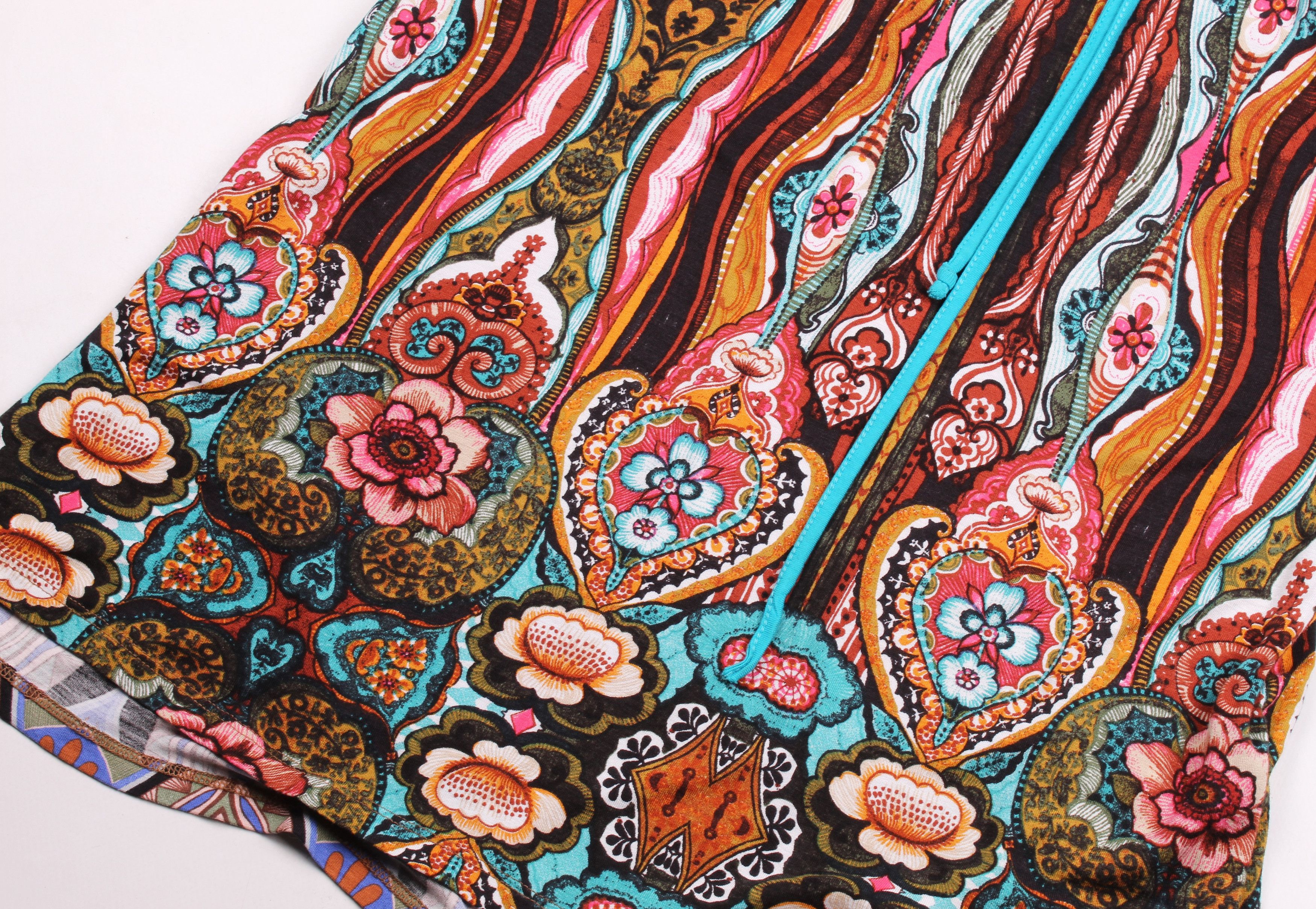 Desigual × Vintage Desigual Boho Y2K V-neck Short Sleeve Floral Dress Size M / US 6-8 / IT 42-44 - 8 Thumbnail