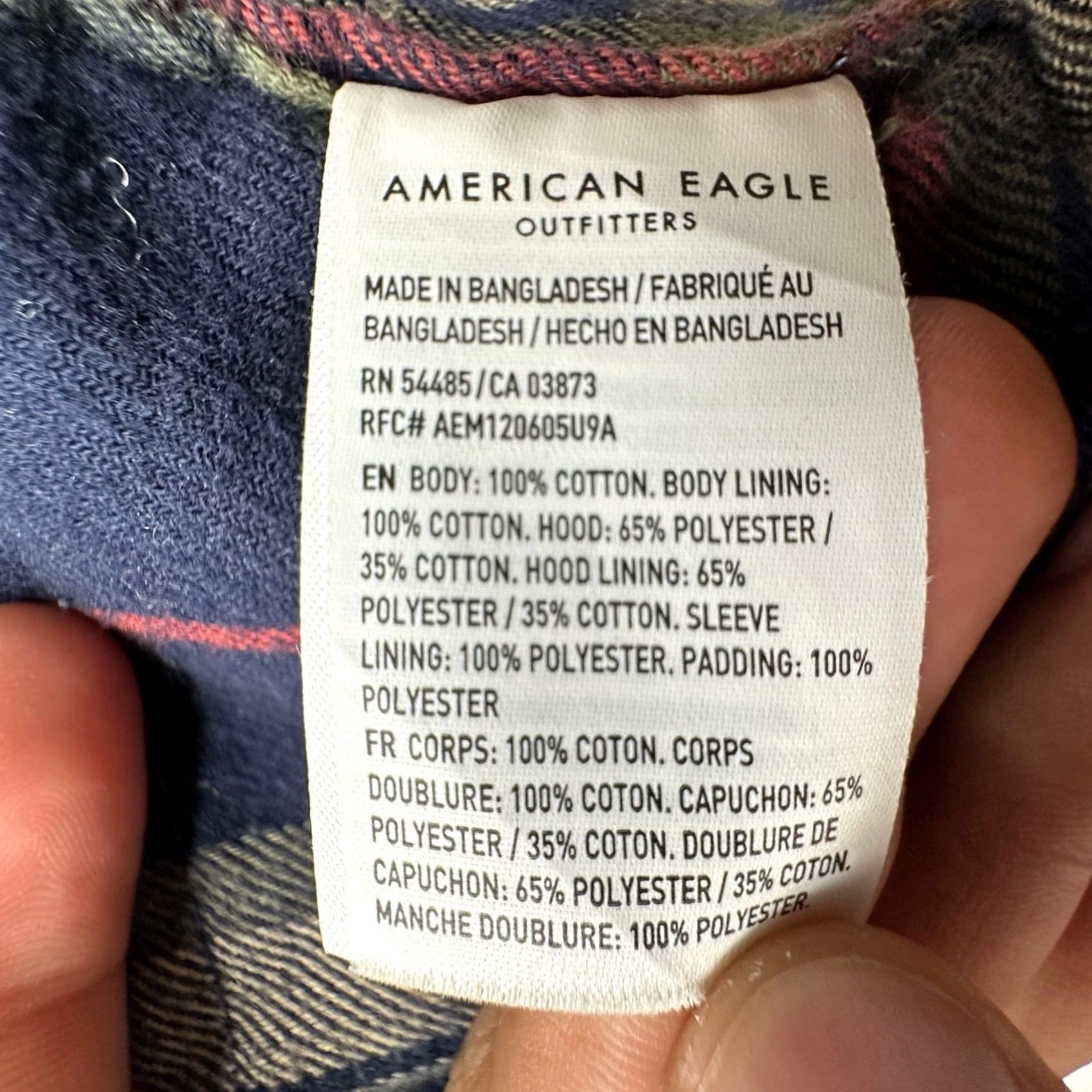 Vintage American Eagle Brown Denim Jean Trucker Jacket Mens Small Flannel Lined Button Size US 29 - 7 Thumbnail