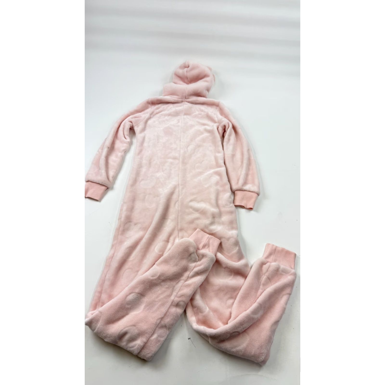 Vintage Hunkemoller Pajamas Womens XS Pink Fleece Hooded Hearts Loungewear One-piece Size ONE SIZE - 7 Thumbnail
