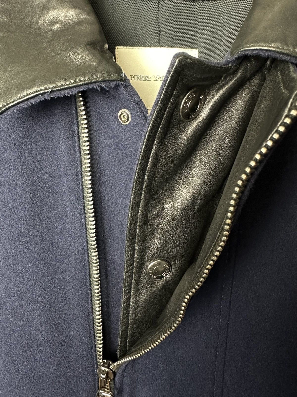 Balmain Pierre Balmain Vintage Wool Blend Leather Zip Up Coat Size50 Size XL / US 12-14 / IT 48-50 - 4 Thumbnail