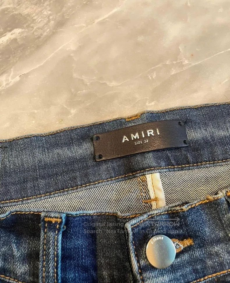 Amiri Amiri Size 32 Artistic Patchwork Blue Jeans Size US 32 / EU 48 - 2 Thumbnail