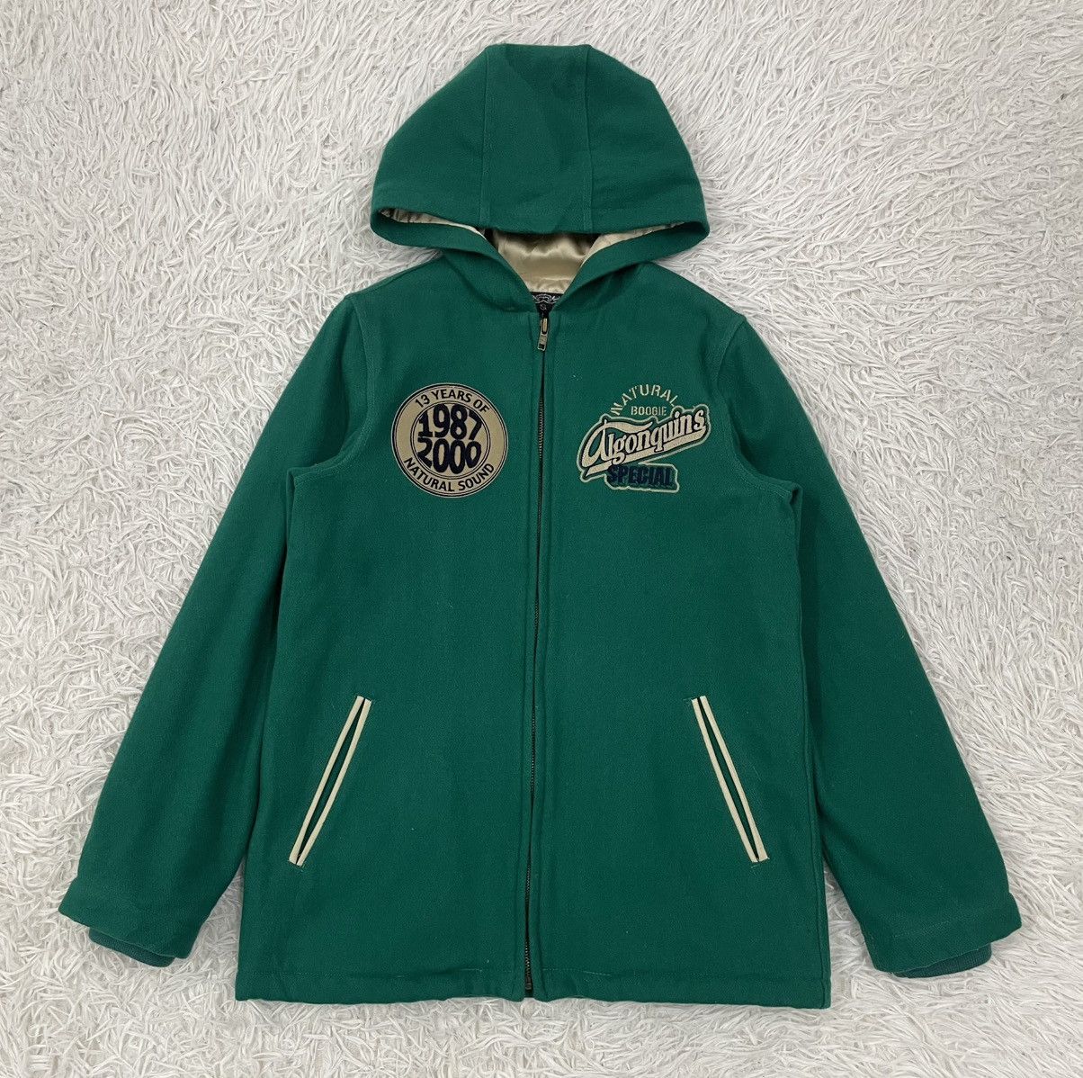 Japanese Brand Wool & Nylon Algonquins Jacket Hoodie Size S / US 4 / IT 40 - 1 Thumbnail