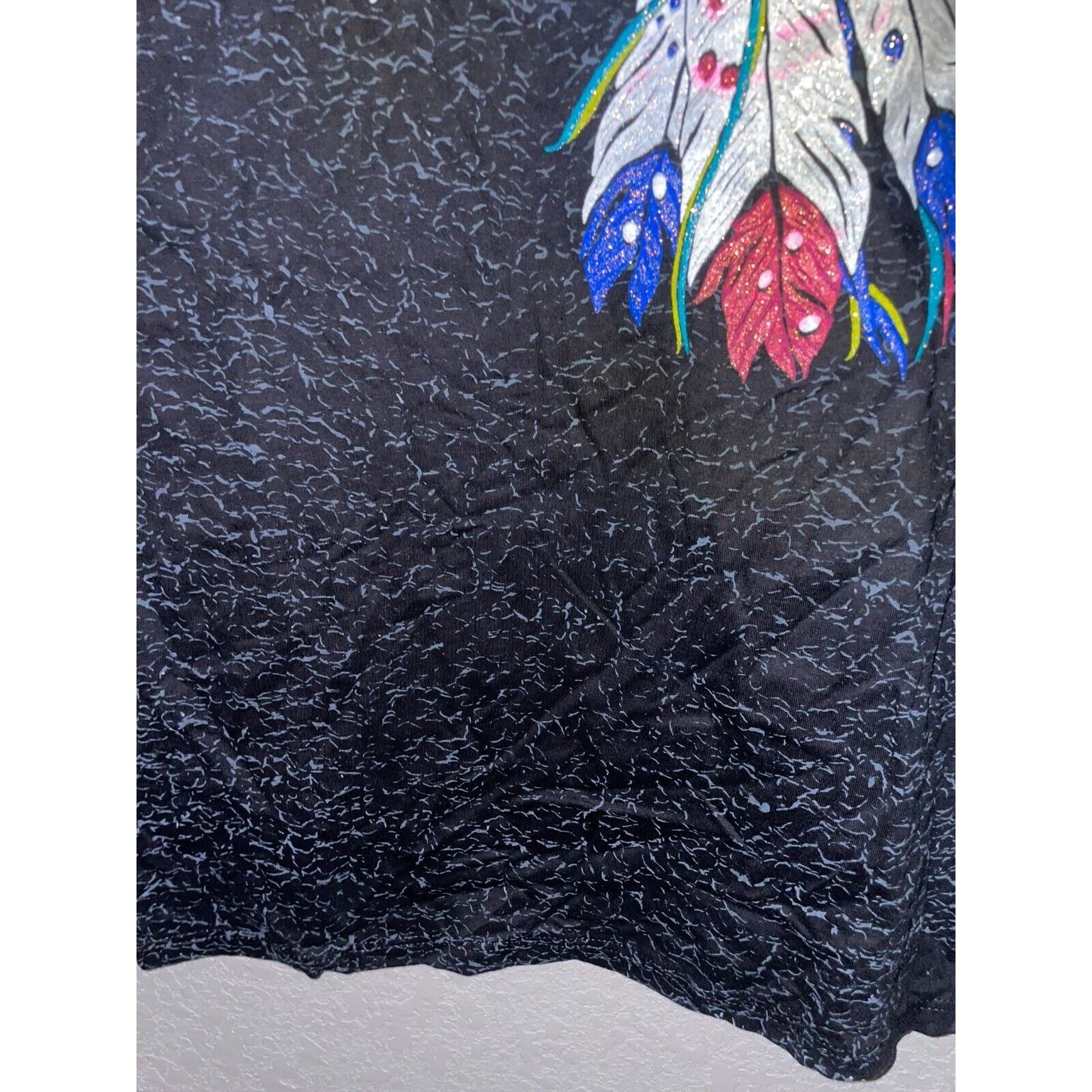 Jerzees Vintage Native American Shirt Montana Black AOP Tee 90s M Size US M / EU 48-50 / 2 - 7 Thumbnail