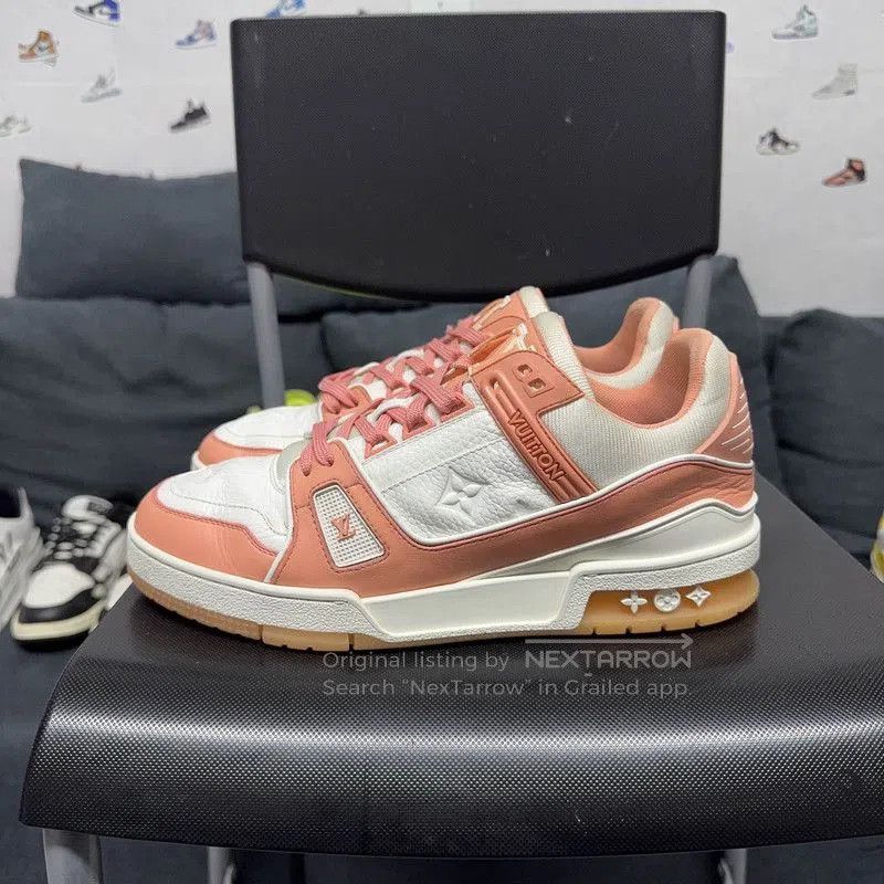 Louis Vuitton Louis Vuitton Trainer Low Top Sneakers in Peach . Size US 8.5 / EU 41-42 - 1 Thumbnail