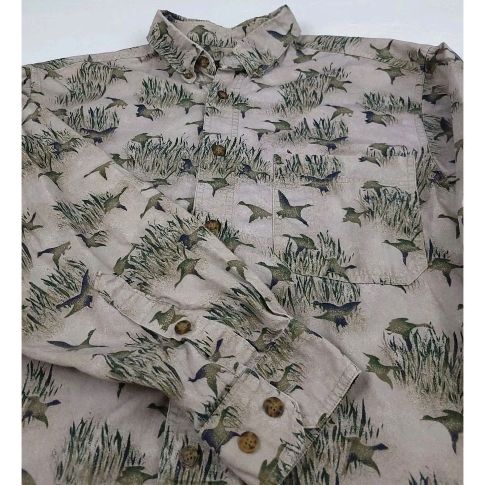 Vintage VINTAGE Woolrich Shirt Outdoor Duck Bird Pattern Button Country Vtg Used Size US L / EU 52-54 / 3 - 3 Thumbnail