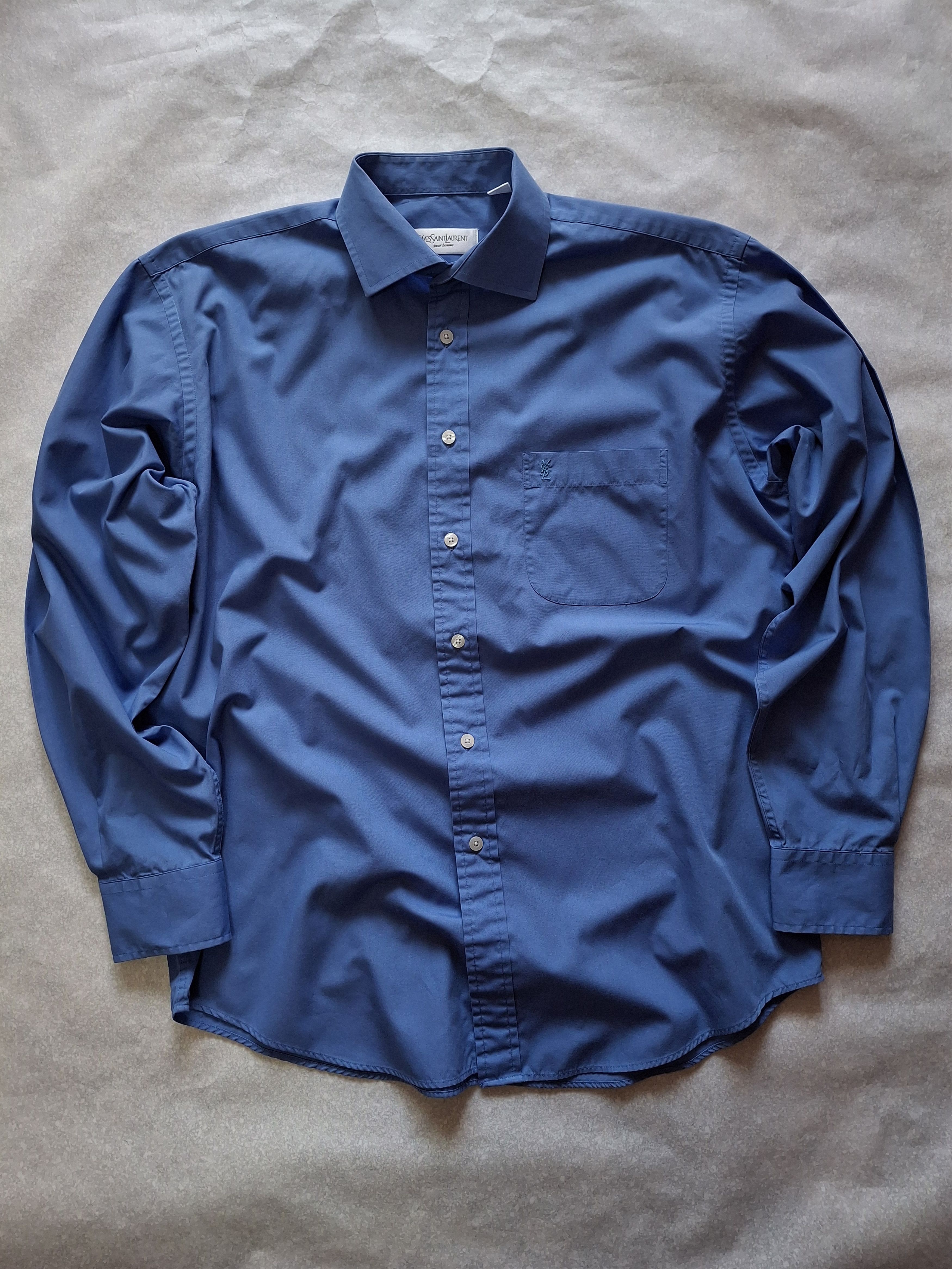 Yves Saint Laurent Yves Saint Laurent YSL Vintage Mens Long Sleeve Shirt Size US L / EU 52-54 / 3 - 1 Thumbnail