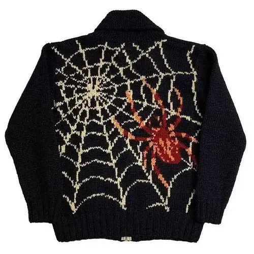 Aran Isles Knitwear × Japanese Brand Men Spider Web Printed Oversize Sweater Punk Hip Size US M / EU 48-50 / 2 - 2 Thumbnail