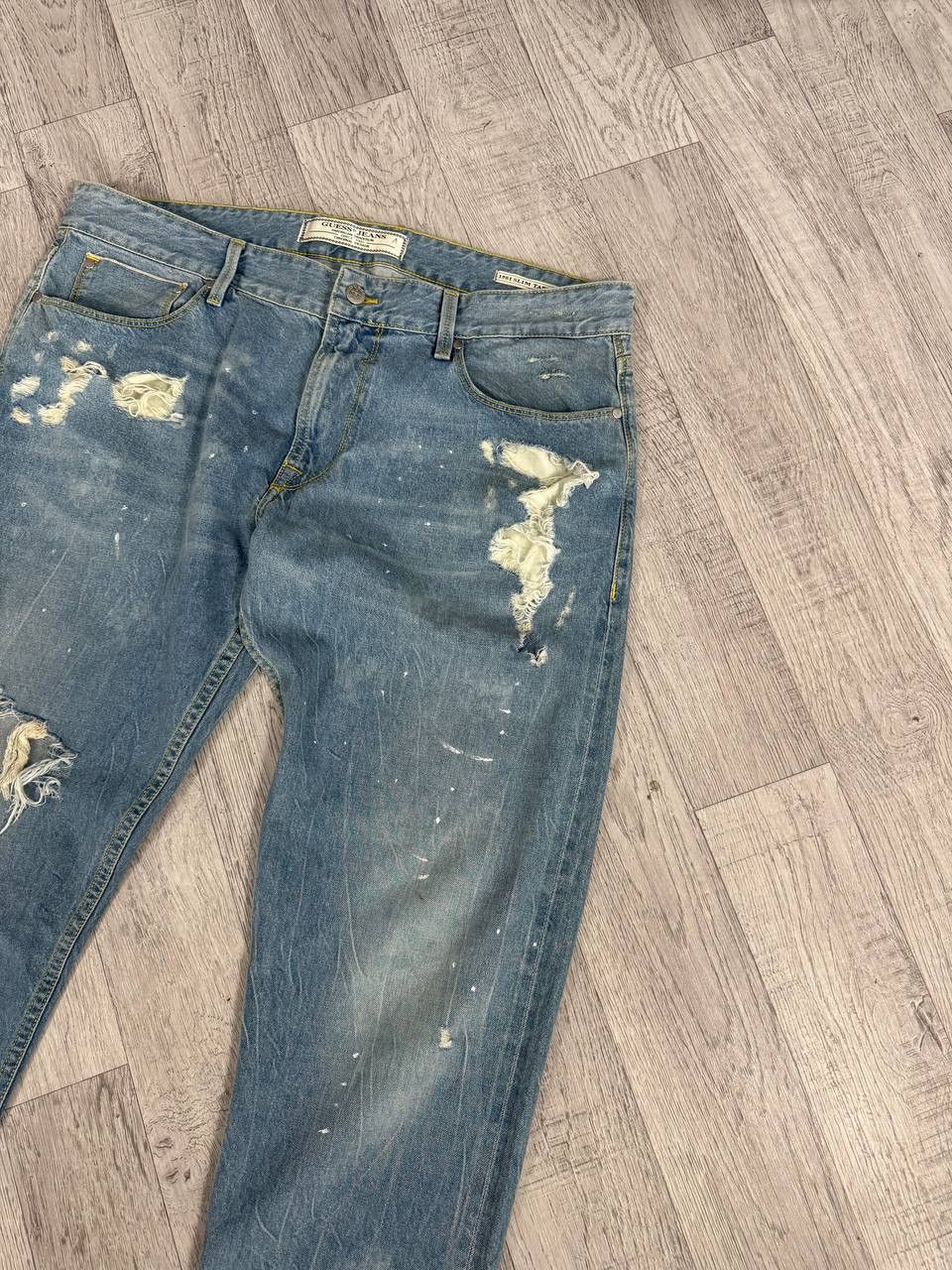 Guess Guess distressed denim selvedge jeans Size US 36 / EU 52 - 3 Thumbnail