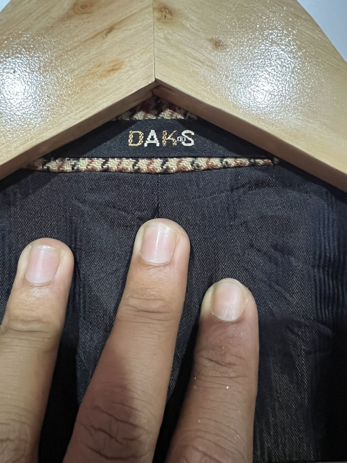 DAKS Daks London Houndstooth England Blazer jacket Size 34S - 9 Thumbnail