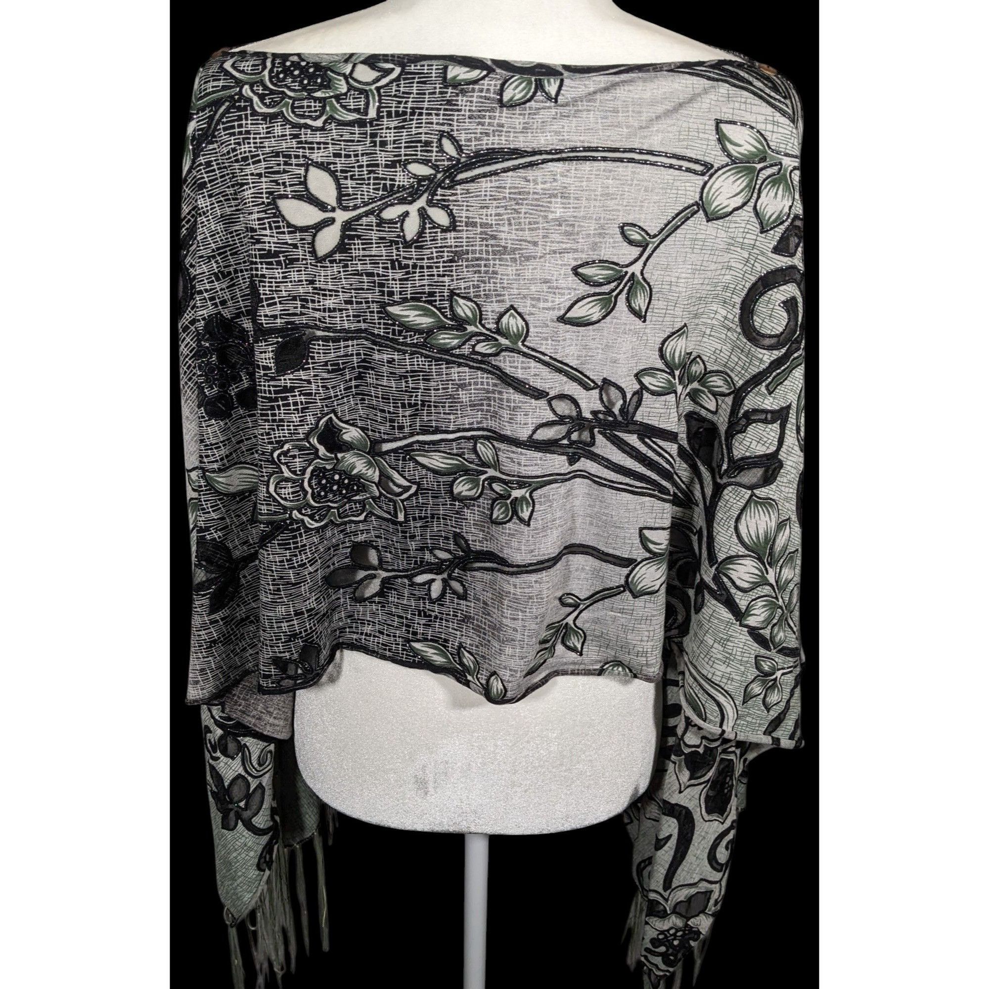 Other Whimsygoth Floral Scroll Burnout Multi-Way Scarf Size ONE SIZE - 2 Thumbnail