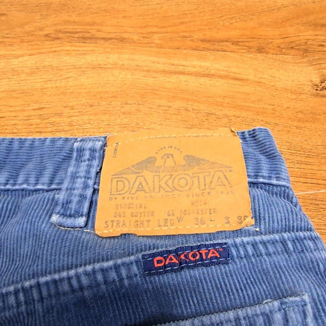 Vintage Vintage Dakota Corduroy Pants Blue Straight Leg W36 70s Size US 36 / EU 52 - 5 Thumbnail