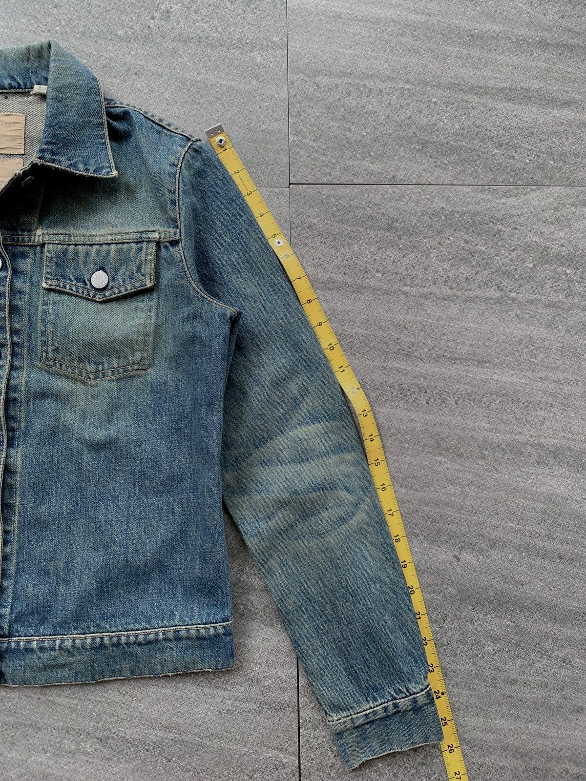 Helmut Lang FREE TAX! Stained Wash Denim Jacket Size US XS / EU 42 / 0 - 20 Thumbnail
