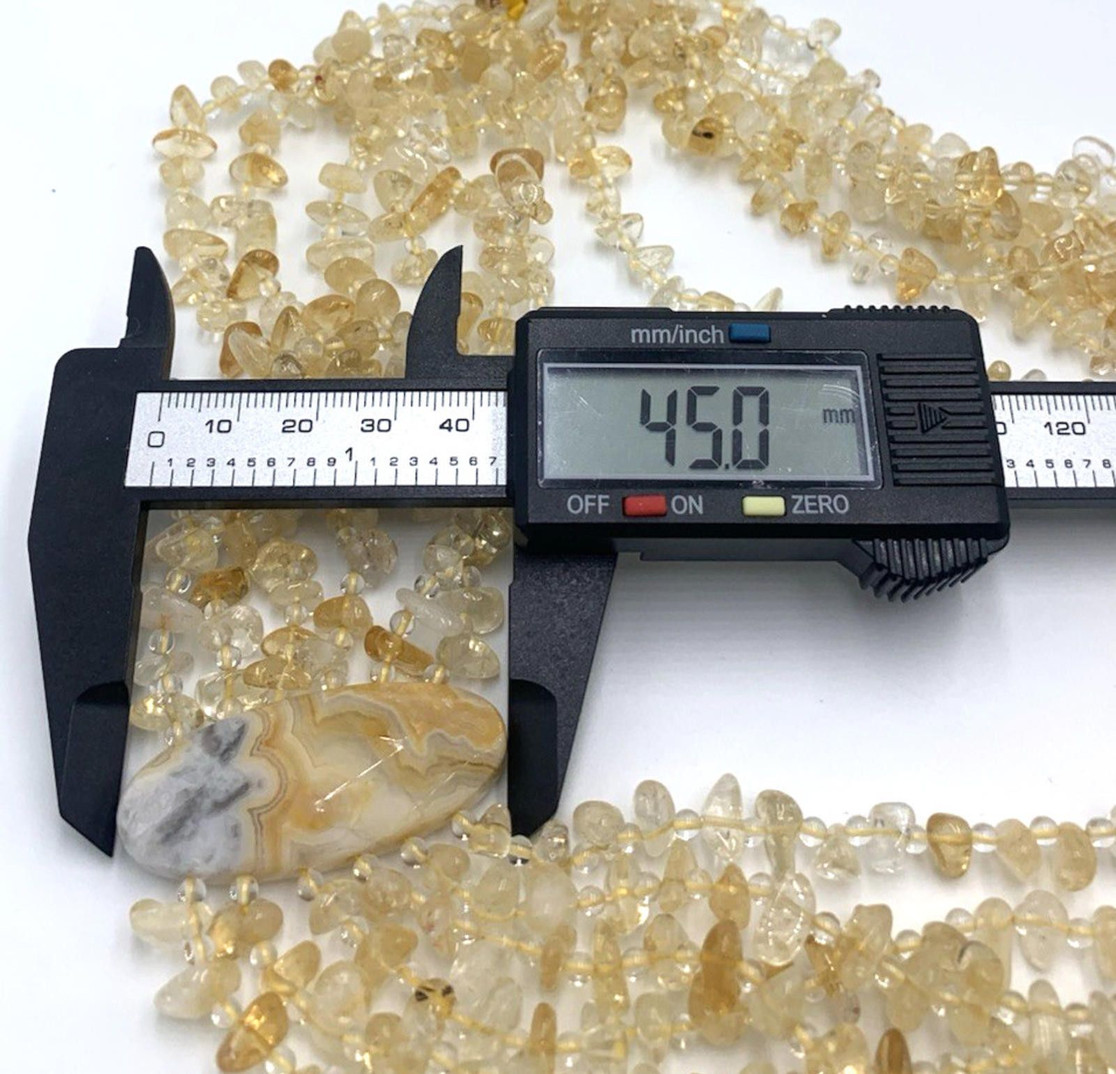 The Unbranded Brand Six Strand Citrine Agate Stone Sterling Silver Necklace Size ONE SIZE - 7 Thumbnail