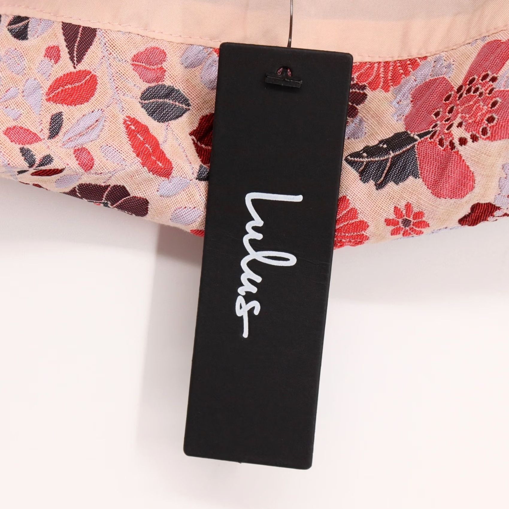 Lulus Lulus Bloom into Spring Blush Floral Jacquard One-Shoulder Crop Top XL Pink NWT Size XL / US 12-14 / IT 48-50 - 5 Thumbnail