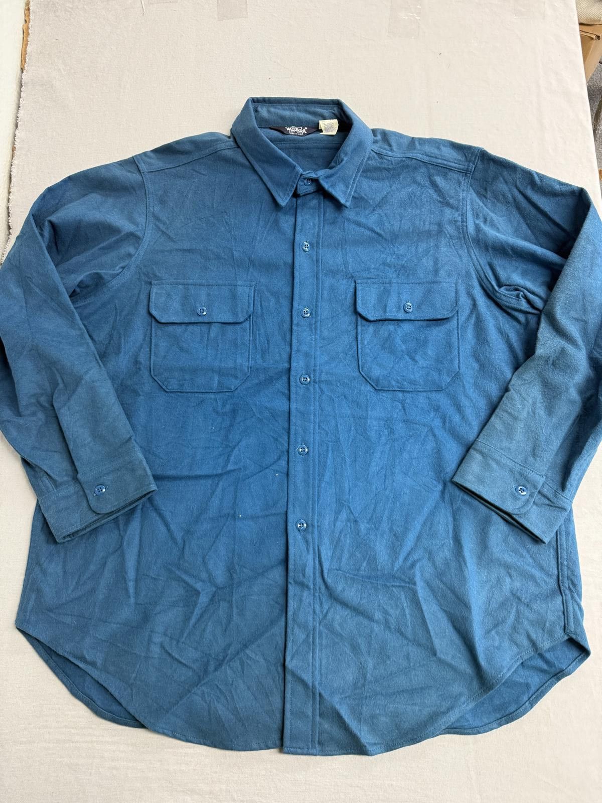 Woolrich Woolen Mills Vintage Woolrich LS Button Up Made in USA Flannel Blue XXL Size US XXL / EU 58 / 5 - 1 Thumbnail