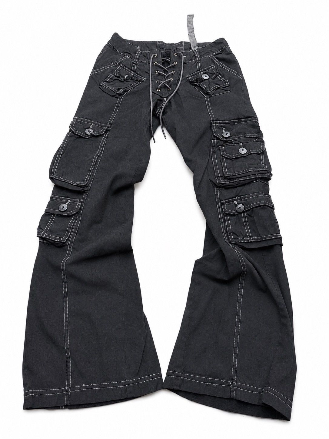 Japanese Brand Vert Lace up flare cargo pants Size US 28 / EU 44 - 1 Thumbnail