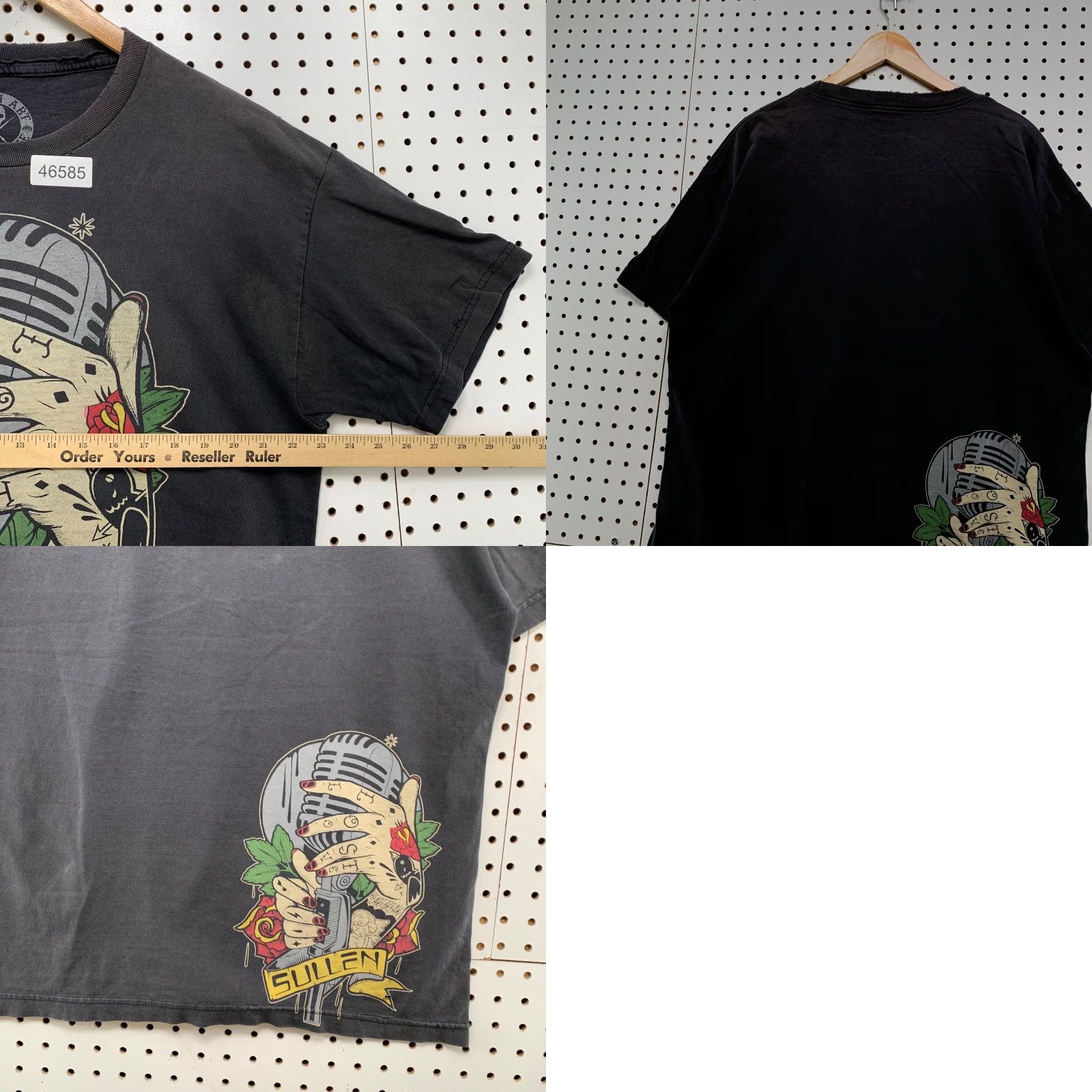 Vintage Sullen Art Collective Shirt Mens XL Faded Black Punk Tattoo Microphone Y2K USA Size US XL / EU 56 / 4 - 9 Thumbnail