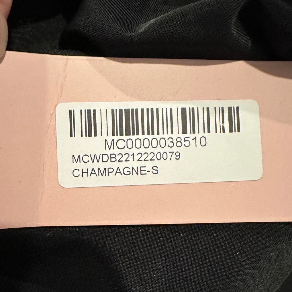 Other MicasChampagne Metallic Asymmetric Hem Sleeveless Midi Dress Size S / US 4 / IT 40 - 3 Thumbnail