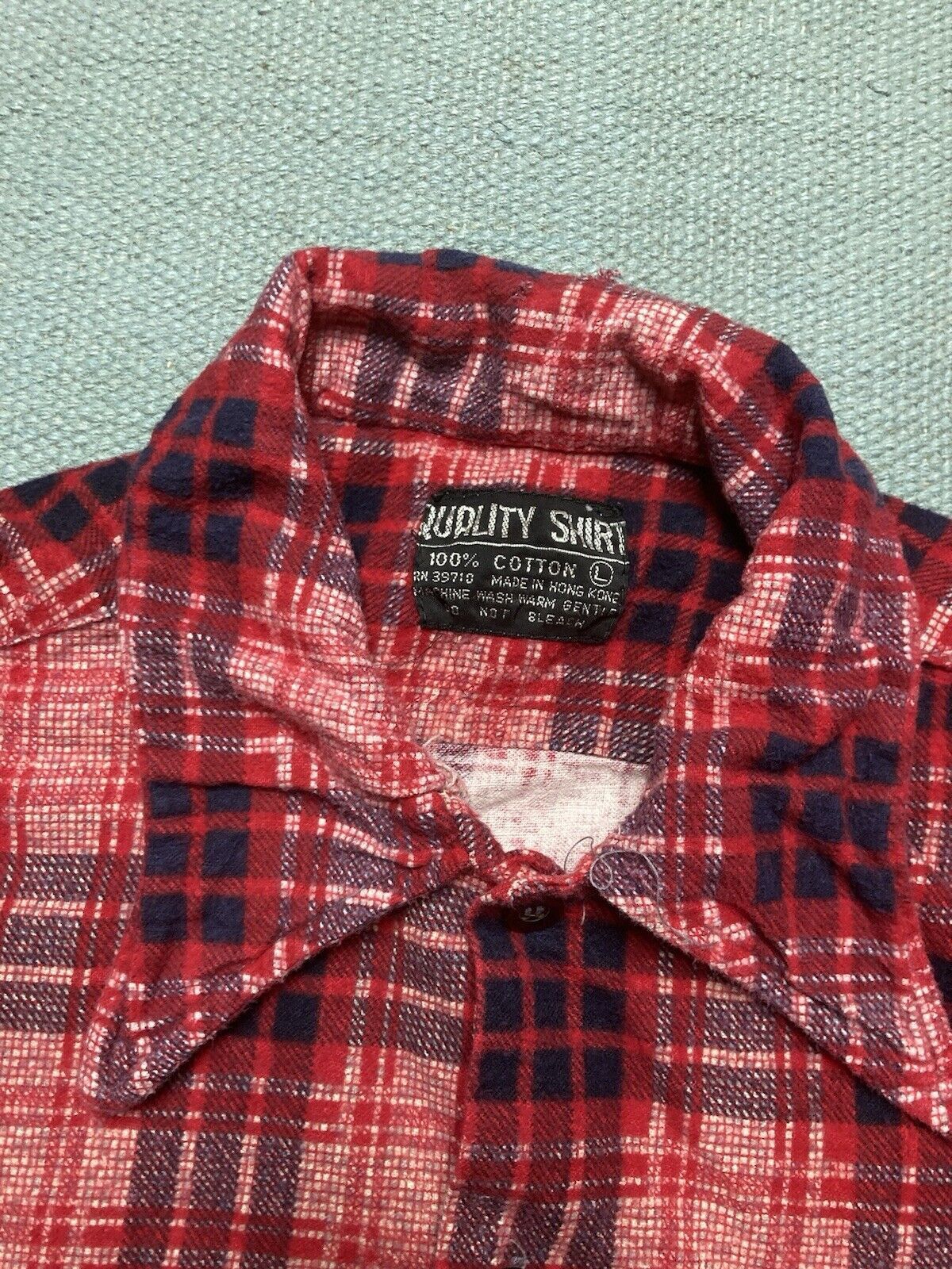 Vintage VTG 70s brushed cotton flannel shirt soft plaid distressed L Size US L / EU 52-54 / 3 - 5 Thumbnail