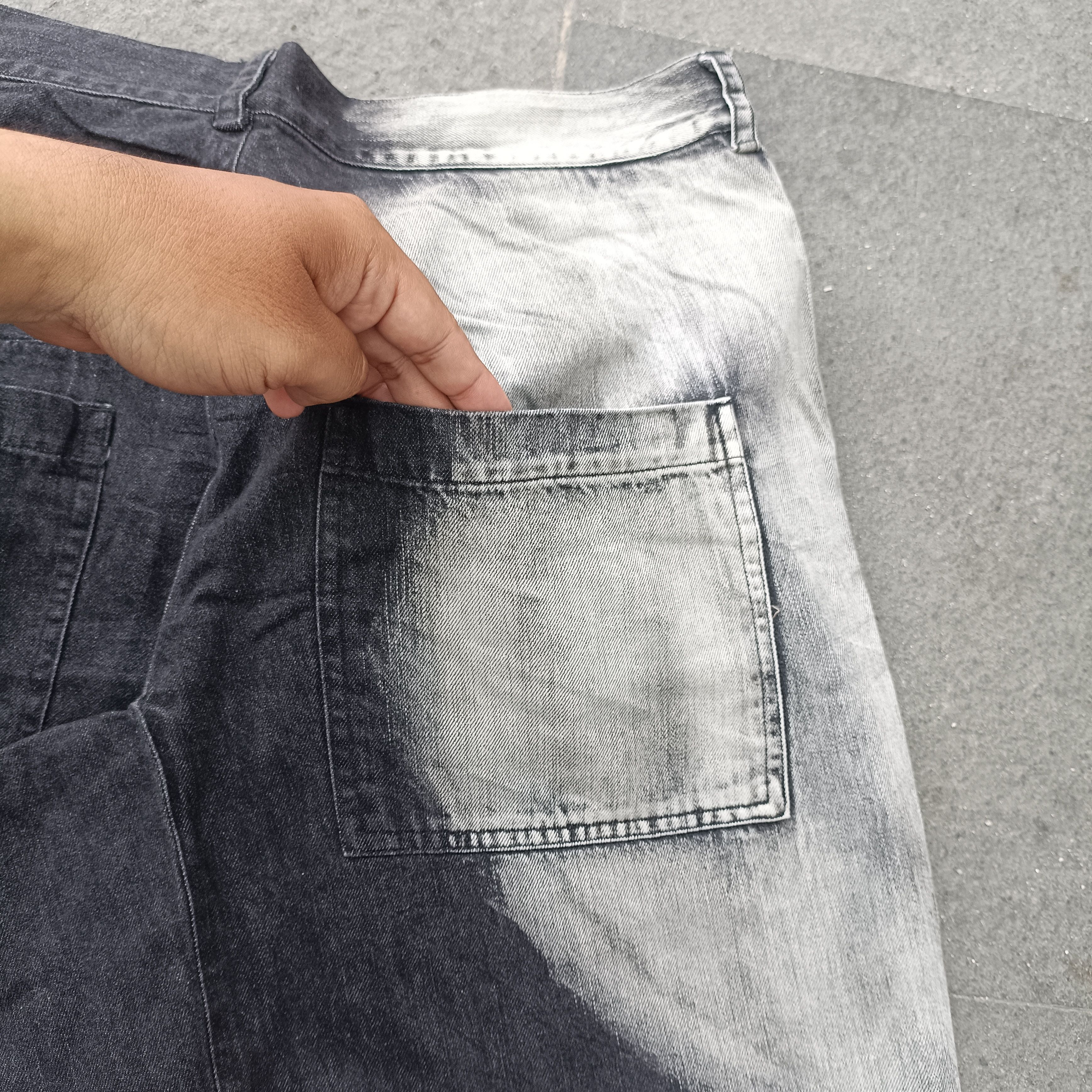 Yohji Yamamoto Yohji Yamamoto Pour Homme Black Wash Spotted Wide Leg Denim Size US 34 / EU 50 - 7 Thumbnail