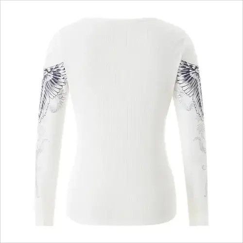 Japanese Brand × Vintage Fashion Graphic Cross Long Sleeve Crystal Top Size S / US 4 / IT 40 - 4 Thumbnail