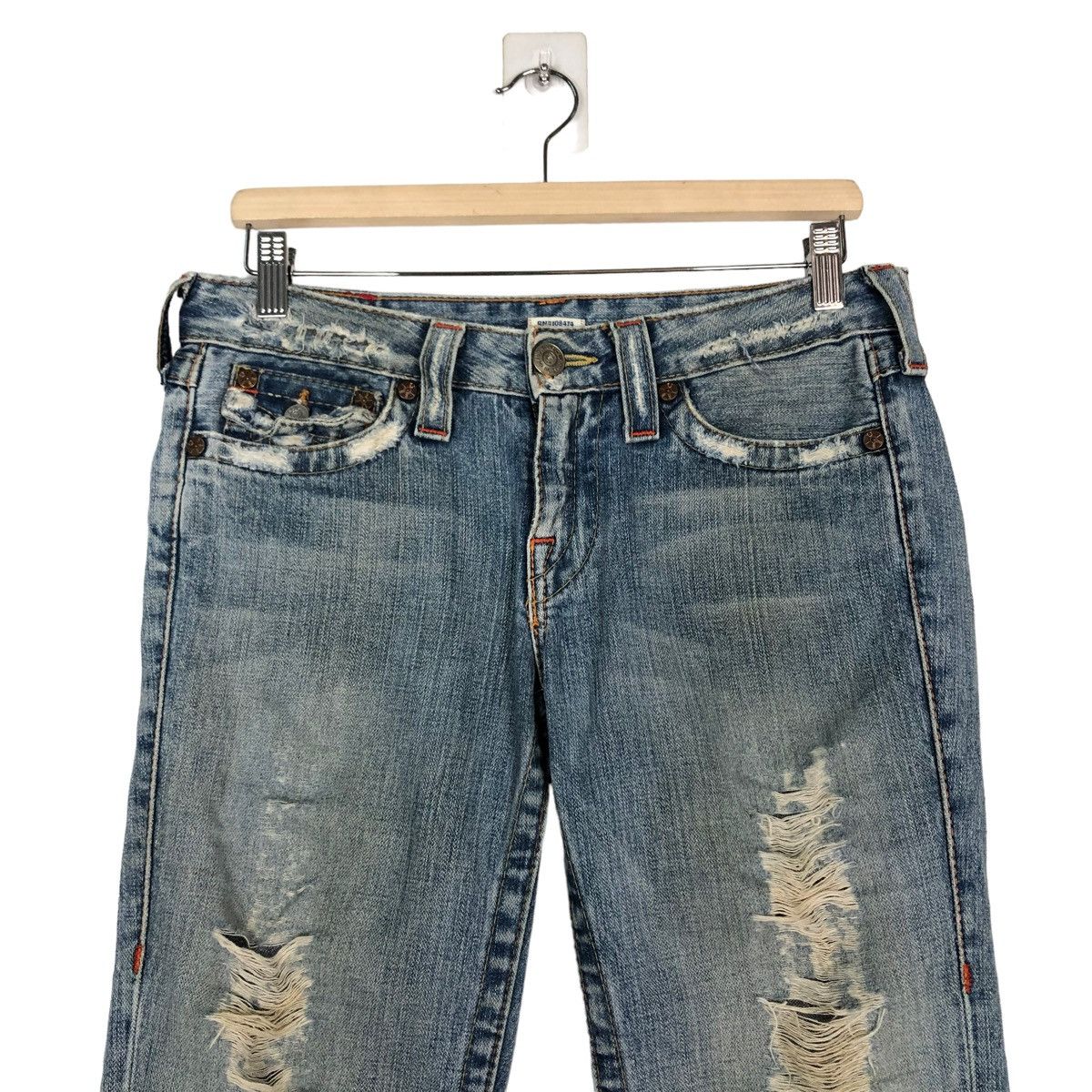 Japanese Brand 🔥VINTAGE BOW CUT DESIGN JEANS TRUE RELIGION USA Size 27" / US 4 / IT 40 - 3 Thumbnail