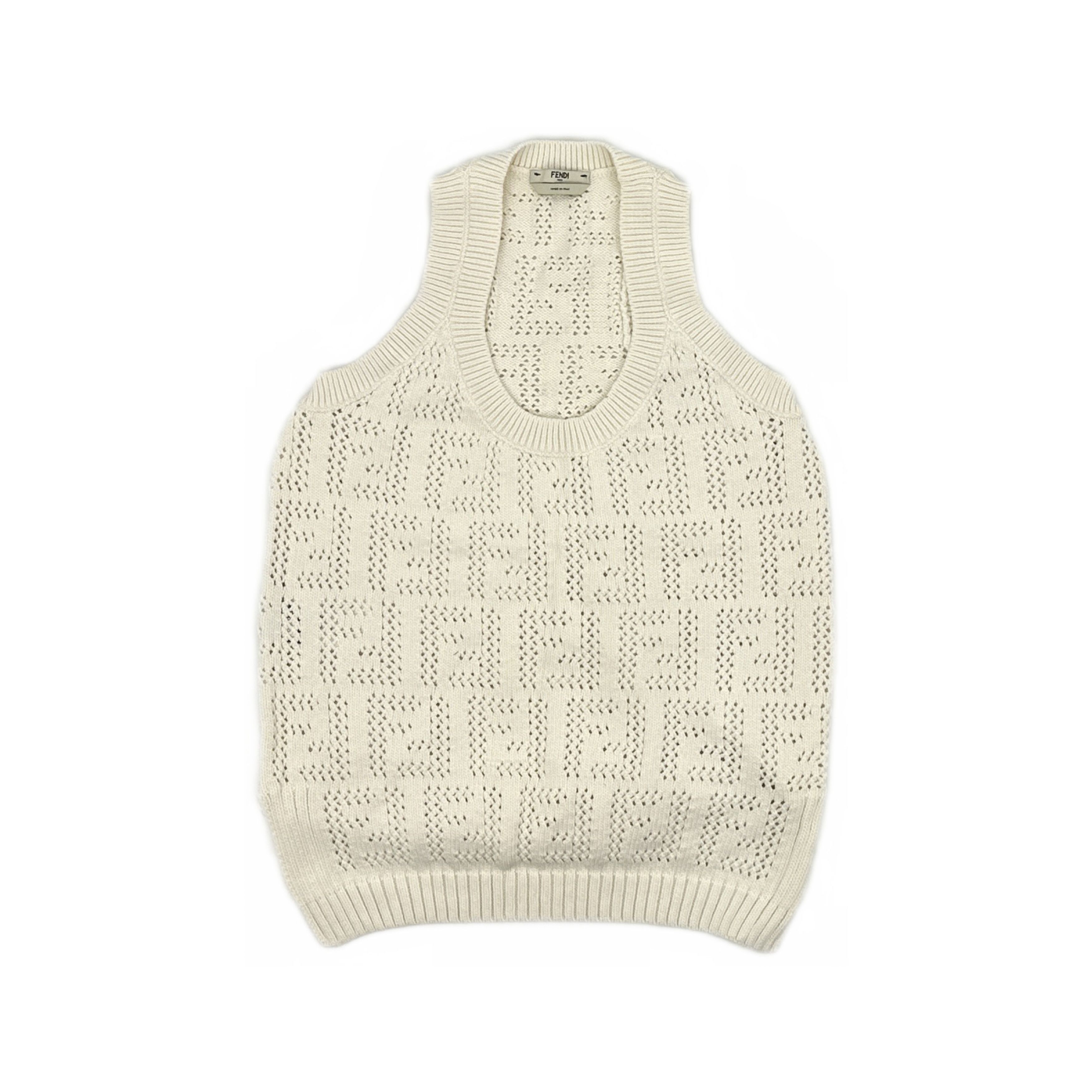 Fendi Fendi FF Logo Knit Tank Top Size IT 38 Size XS / US 0-2 / IT 36-38 - 1 Thumbnail