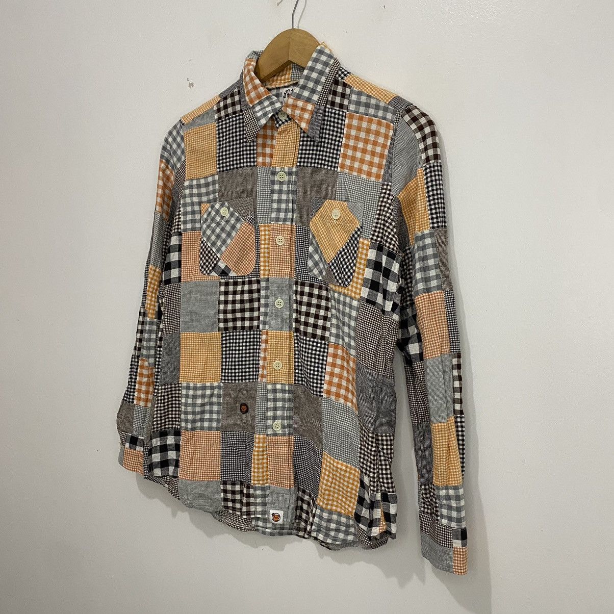Bape Baby Milo Patchwork Button Down Size L / US 10 / IT 46 - 2 Thumbnail