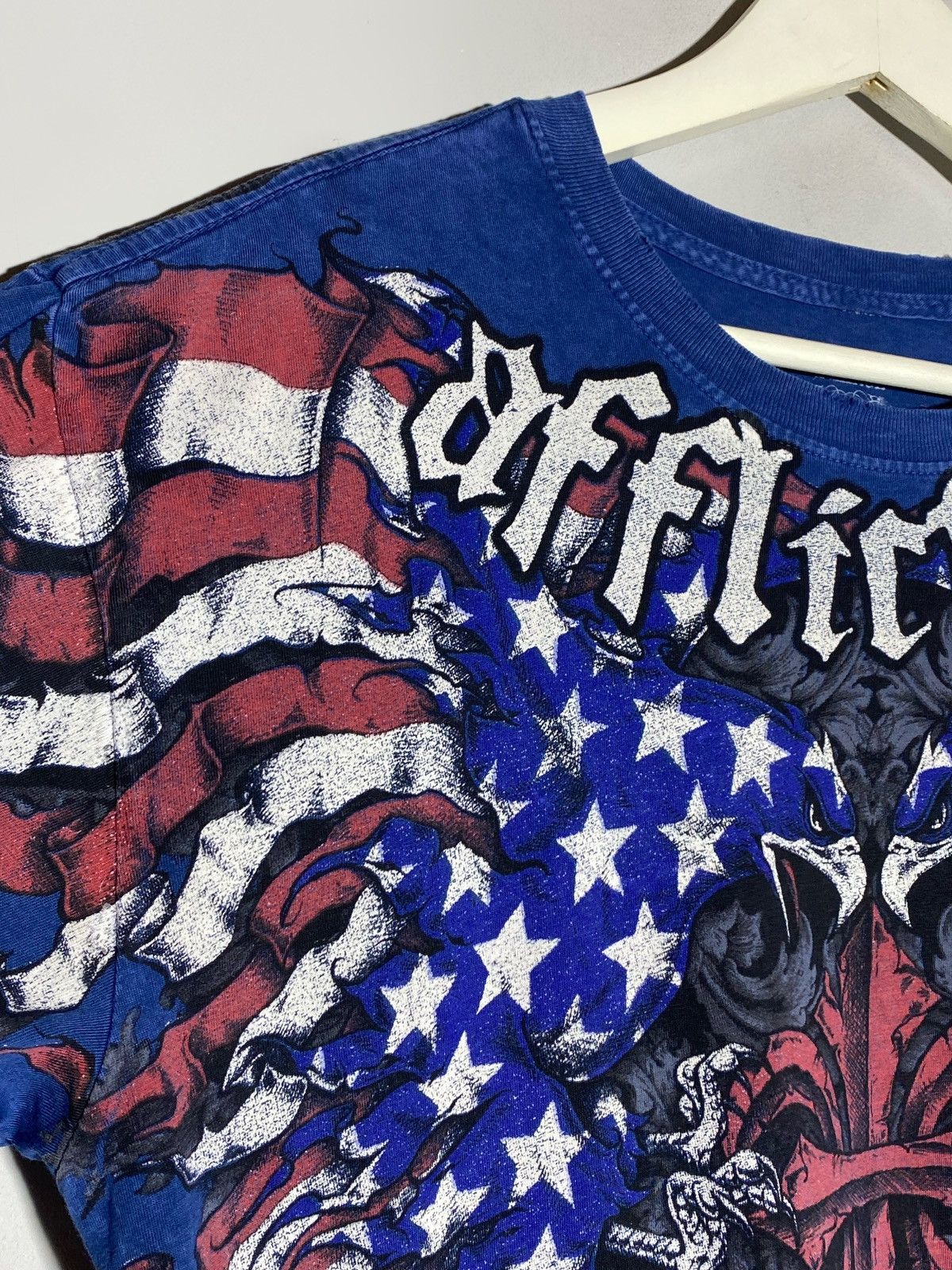 Affliction 🔥 AFFLICTION USA FLAG TEE METAL CROSS TATTOO STYLE 00s Size US XL / EU 56 / 4 - 6 Thumbnail