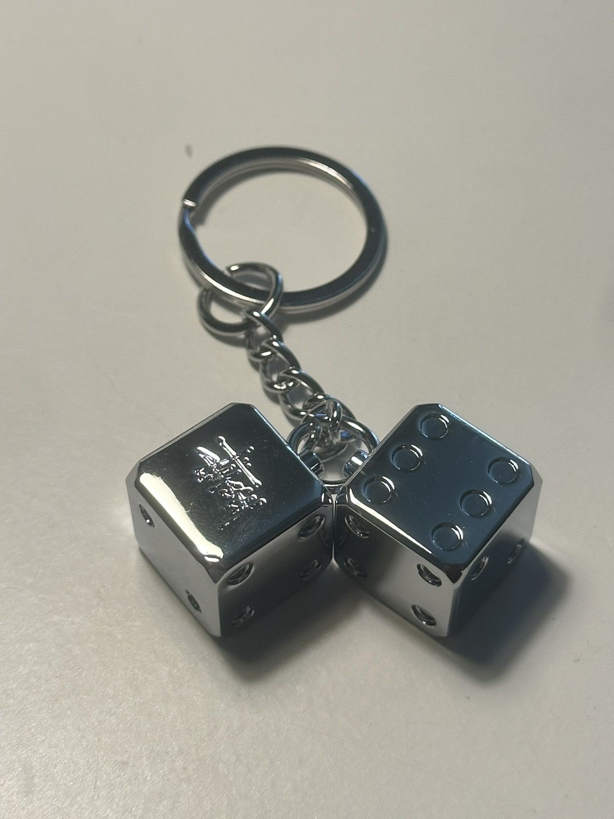 Stussy Silver Stussy Dice Keychain | Grailed