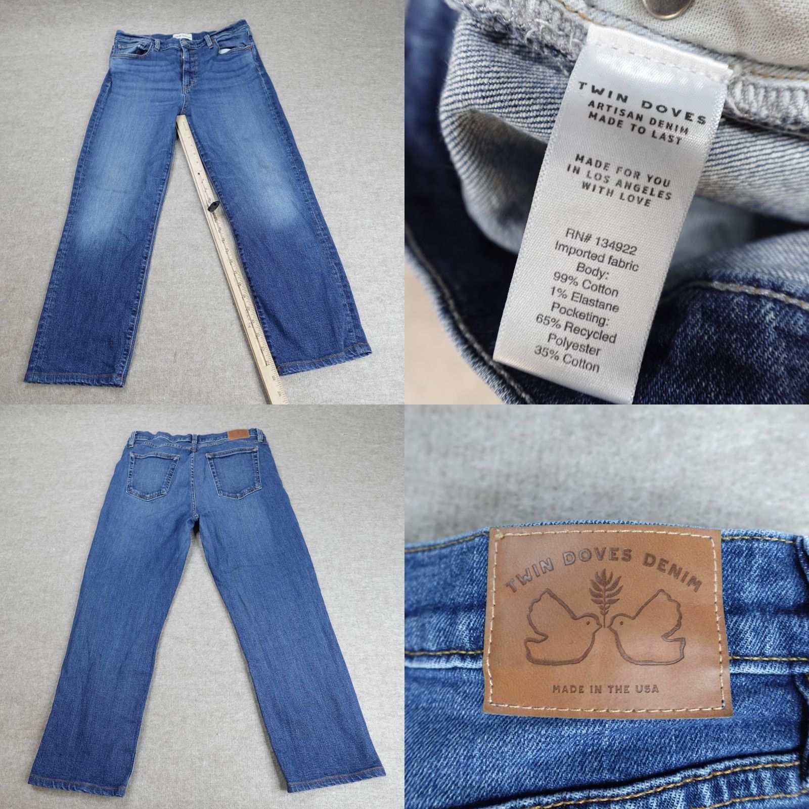 Vintage EMERSON FRY Twin Doves Jeans 32 Blue Tower High Pencil Made in USA Womens Size 24" / US 00 / IT 34 - 8 Thumbnail