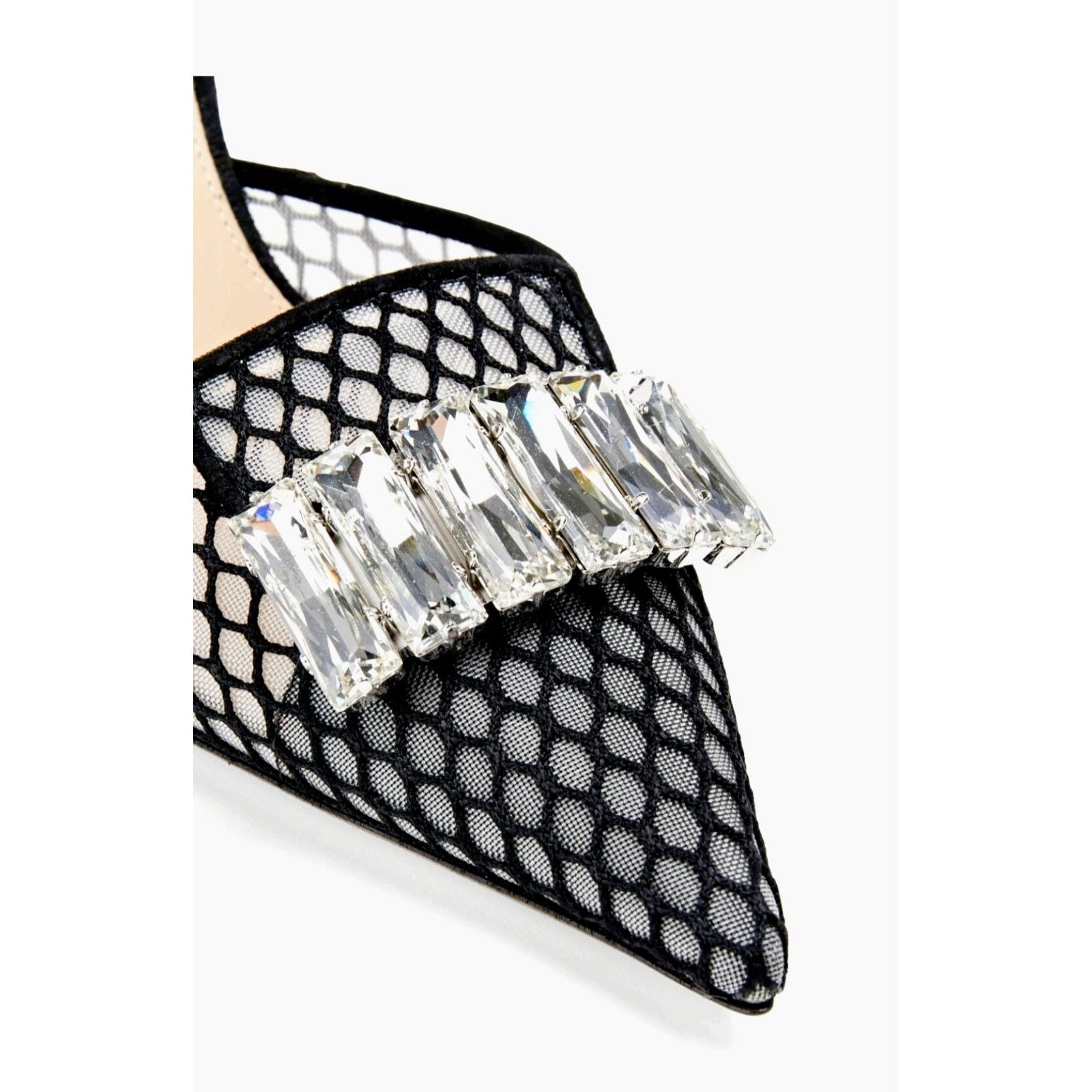 Sergio Rossi SERGIO ROSSI Mule Shoes US7 EU37 Mesh Rhinestone Size US 7 / IT 37 - 4 Thumbnail