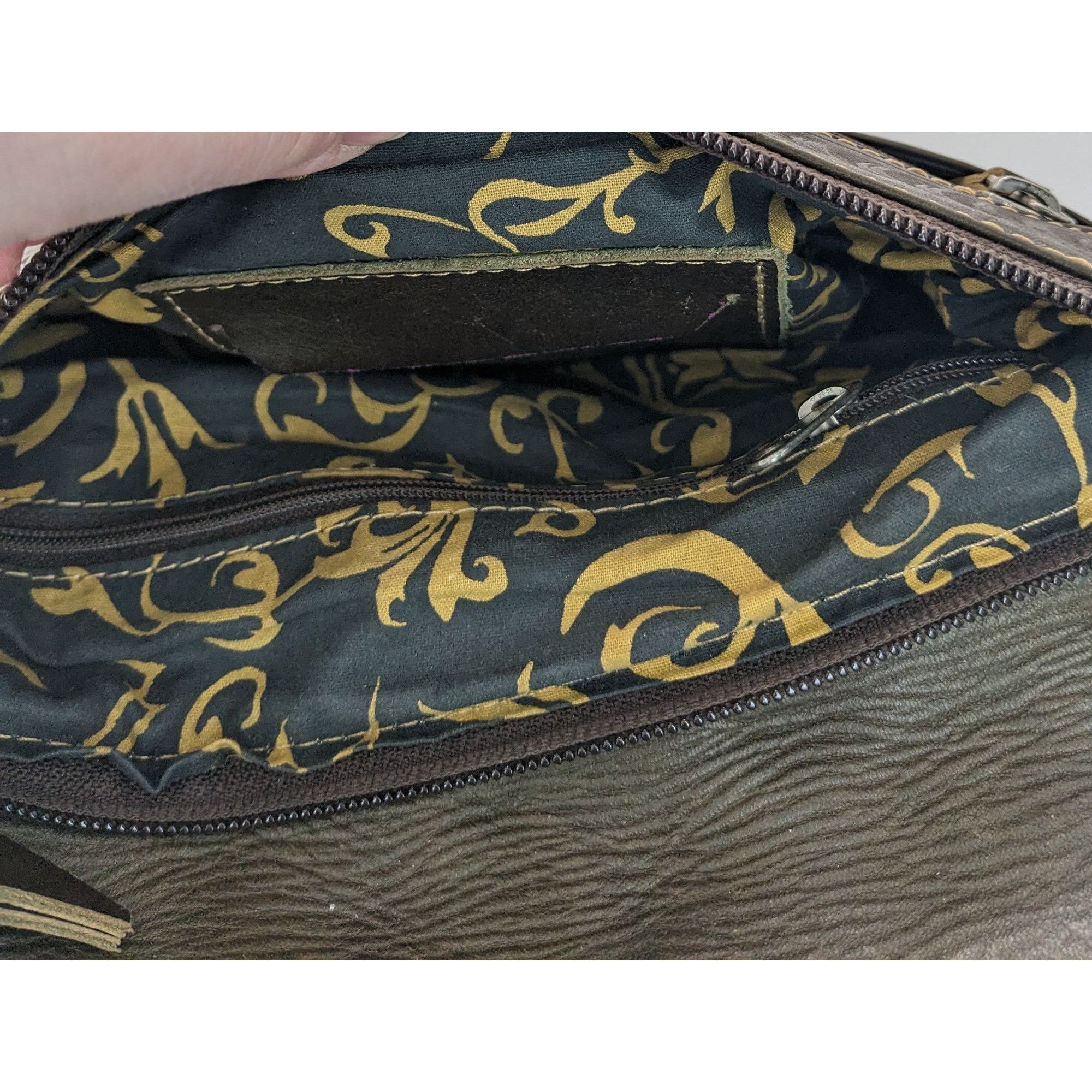 Other Vintage JL Salvidar Tooled Leather Crossbody Bag With Adjust Size ONE SIZE - 11 Thumbnail