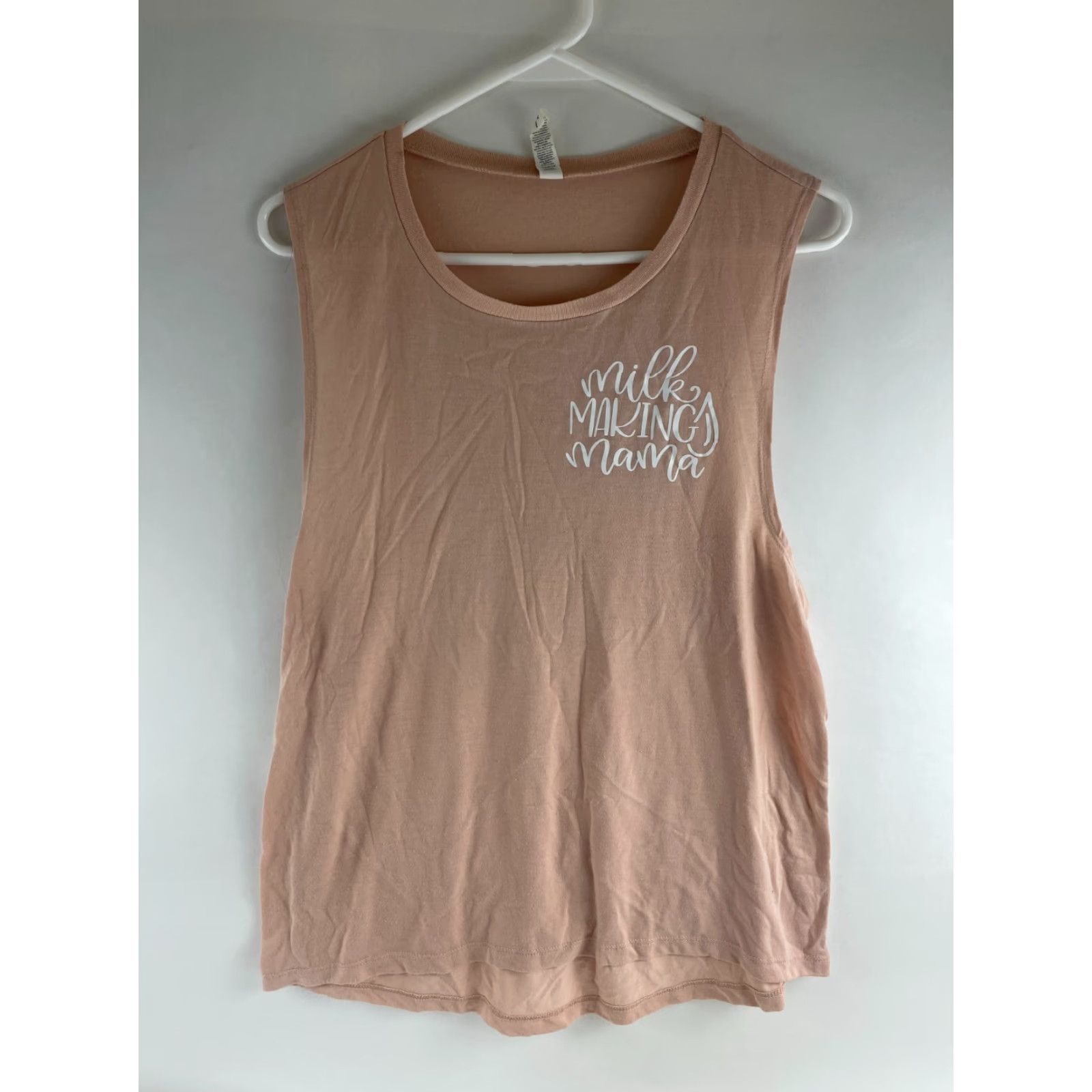Vintage Bella + Canvas Shirt Women's XL Blush Pink Sleeveless Tank Milk Making Mama Mens? Size XL / US 12-14 / IT 48-50 - 2 Thumbnail