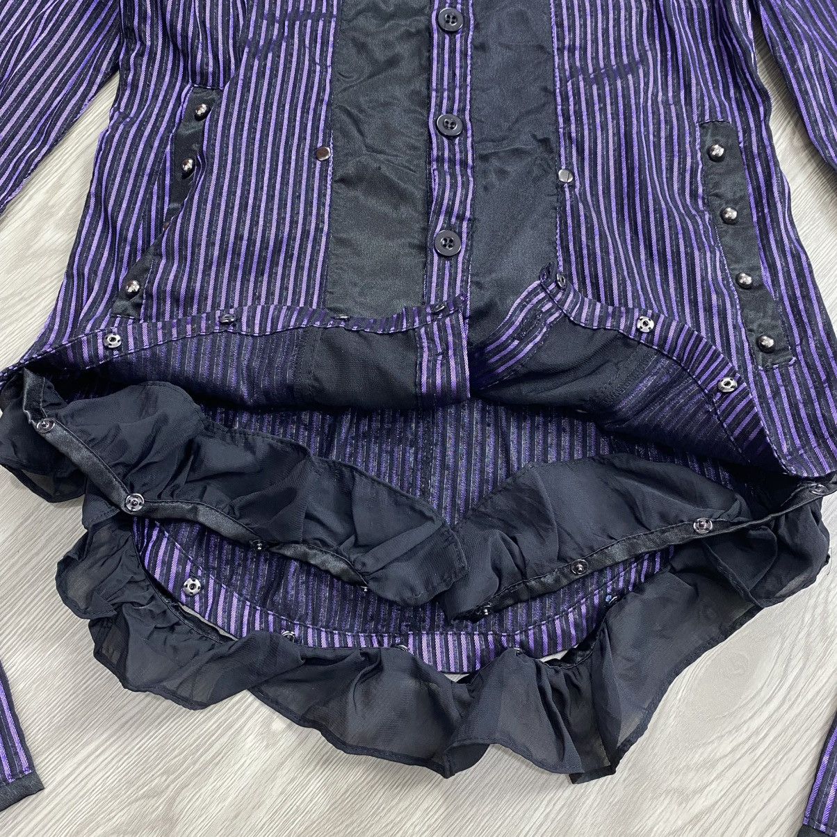 14th Addiction × If Six Was Nine × Japanese Brand 00s Sex Pot Revenge H Anarchy Punk Lgb Studded Stripe Shirt Size US S / EU 44-46 / 1 - 10 Thumbnail