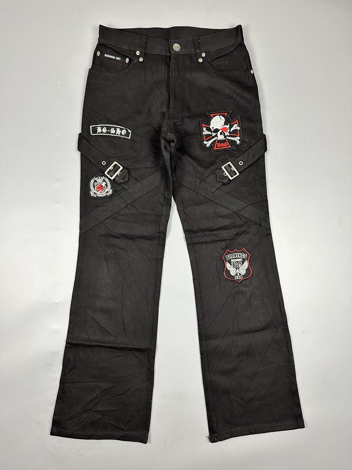 Seditionaries Vintage Bernings-Sho Punk Bondage Flared Denim Size US 29 - 1 Thumbnail