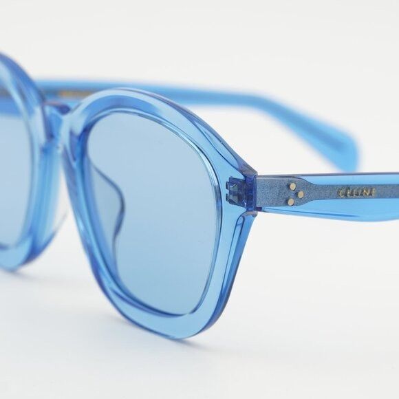 Celine Celine CL40017F 84V Sunglasses Transparent Blue Round Frame Size ONE SIZE - 6 Thumbnail